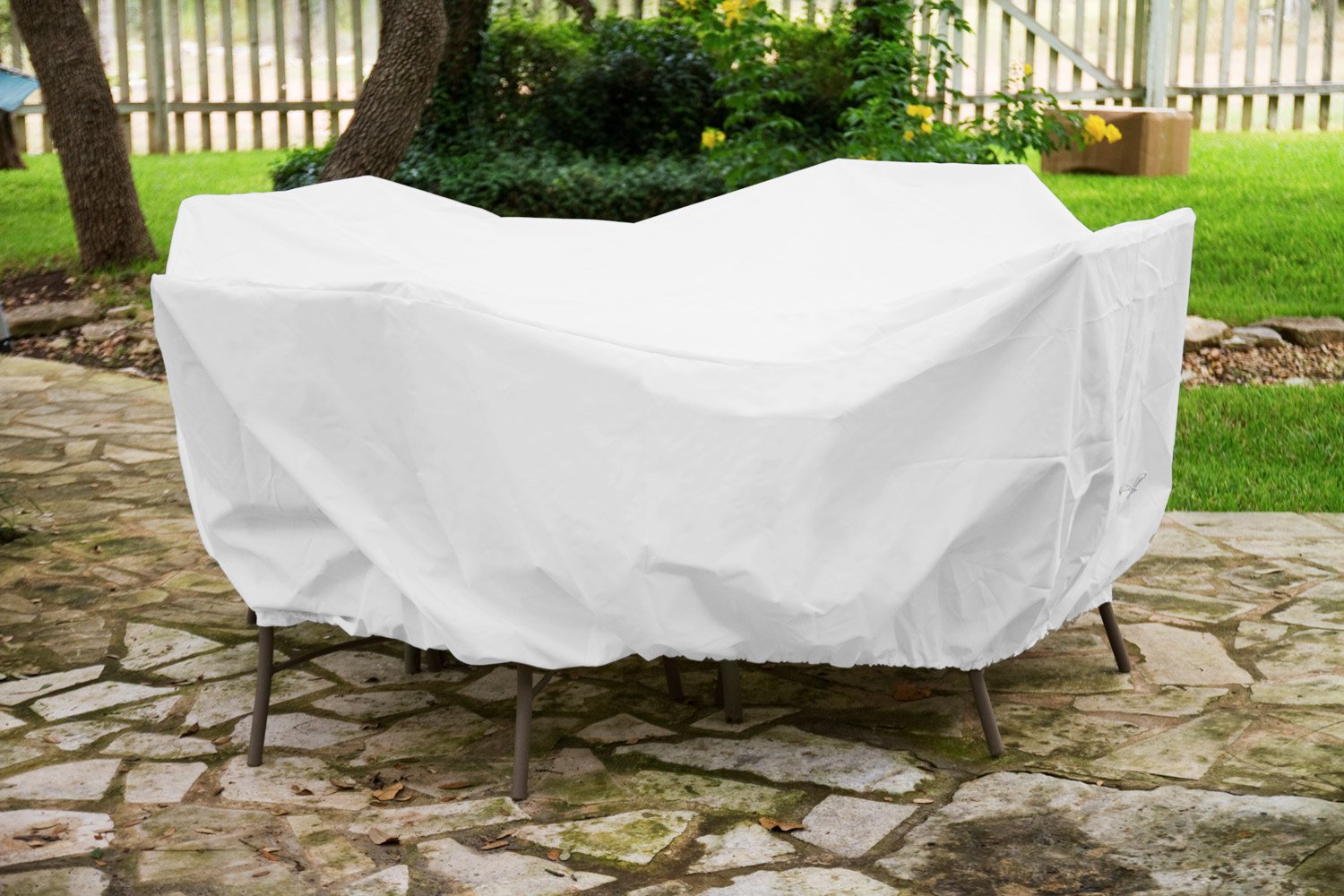 Weathermax 11362 Large High Back Dining Set Cover - 112 x 88 x 36 Inches, White - Waterproof Outdoor Patio Furniture Protector for Dining Tables and Chairs