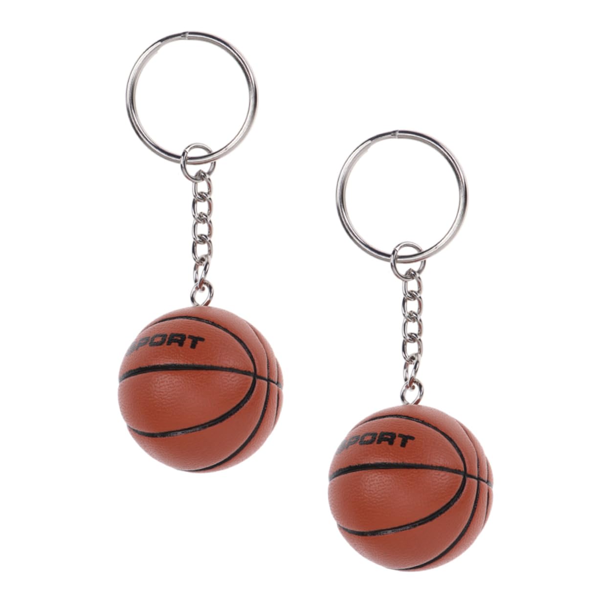 2PCS Basketball Keychain - PU Leather Simulation Basketball Pendant for Sports Fans, Game Souvenir, Home & Car Decor - Perfect Gift for Basketball Lovers (Use for Keys, Bags, Backpacks or Sports Gear)