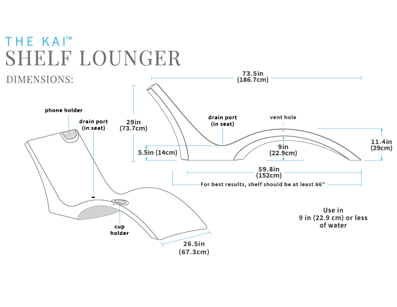 Premium Kai Shelf Pool Lounger Set of 2 - Waterproof Floating Lounge Chairs for Pool, Lake & Beach Relaxation | Comfortable Inflatable Pool Floats for Adults | Perfect for Sunbathing, Swimming & Summer Vacations