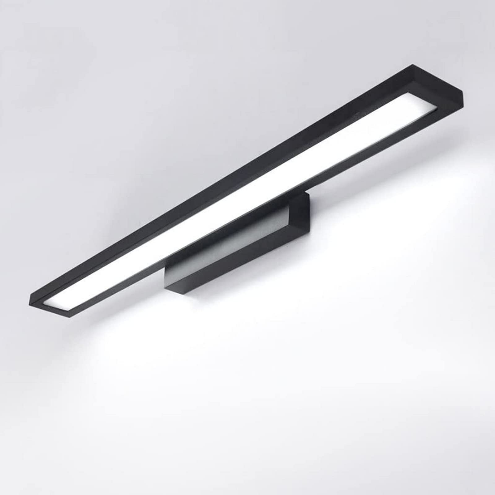 Black LED Bathroom Mirror Light - 90CM 24W Waterproof Wall Lamp with Warm Lighting for Modern Toilet & Vanity | Home Decor & Makeup Mirror Lighting Solution