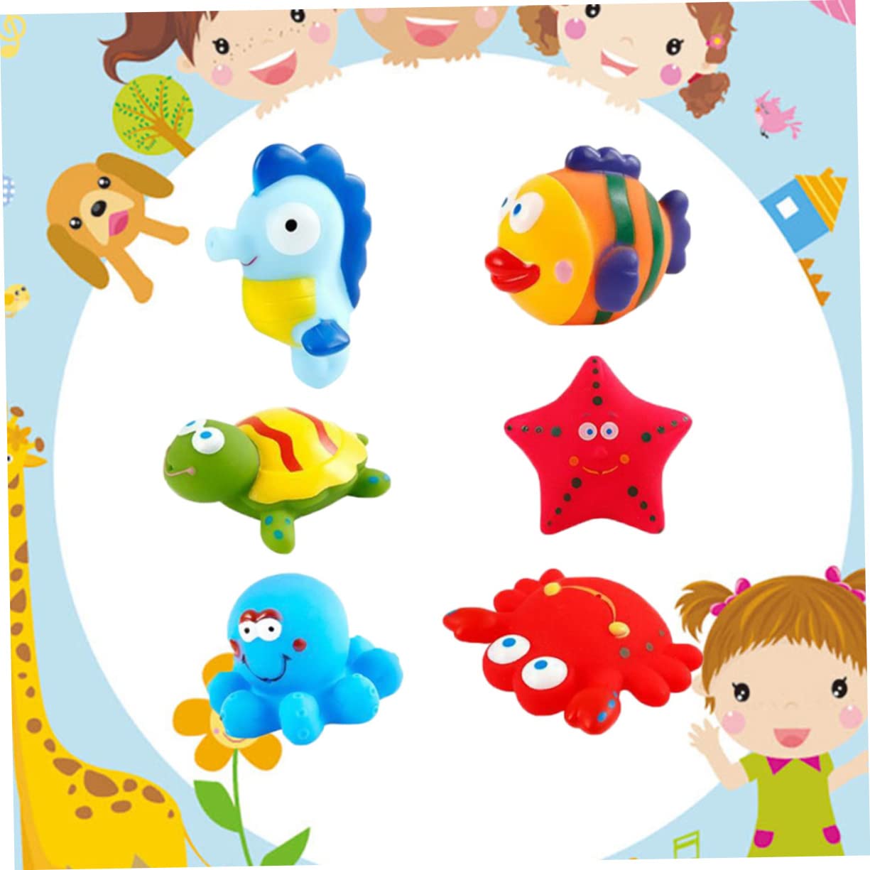 HEMOTON 18-Piece Ocean Animal Bath Toys Set - Colorful Sea Creature Bathtub Toys for Kids, Water Play & Sensory Development - Perfect for Toddler Bath Time, Pool Party & Learning Fun