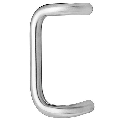 Stainless Steel Offset Pull Handle with Satin Finish - Heavy Duty Clips & Fasteners for Cabinets, Drawers, and Furniture Installation