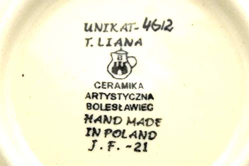 Polish Pottery Mug 11oz - Handmade Unikat U4612 Bubble Design for Coffee & Tea