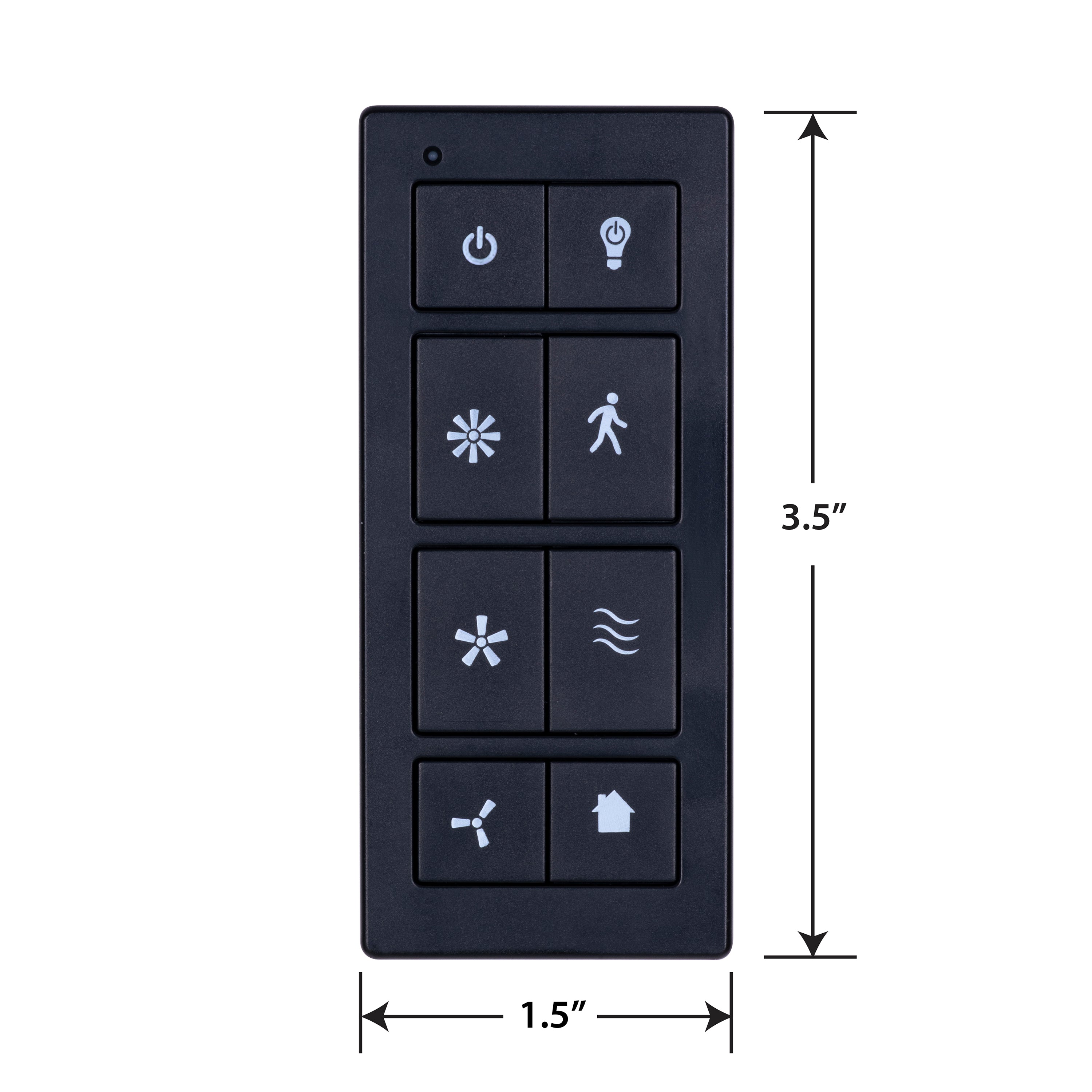 Universal Ceiling Fan Remote Control Kit with Wall Mount - Matte Black - Easy Installation for Living Room, Bedroom & Office