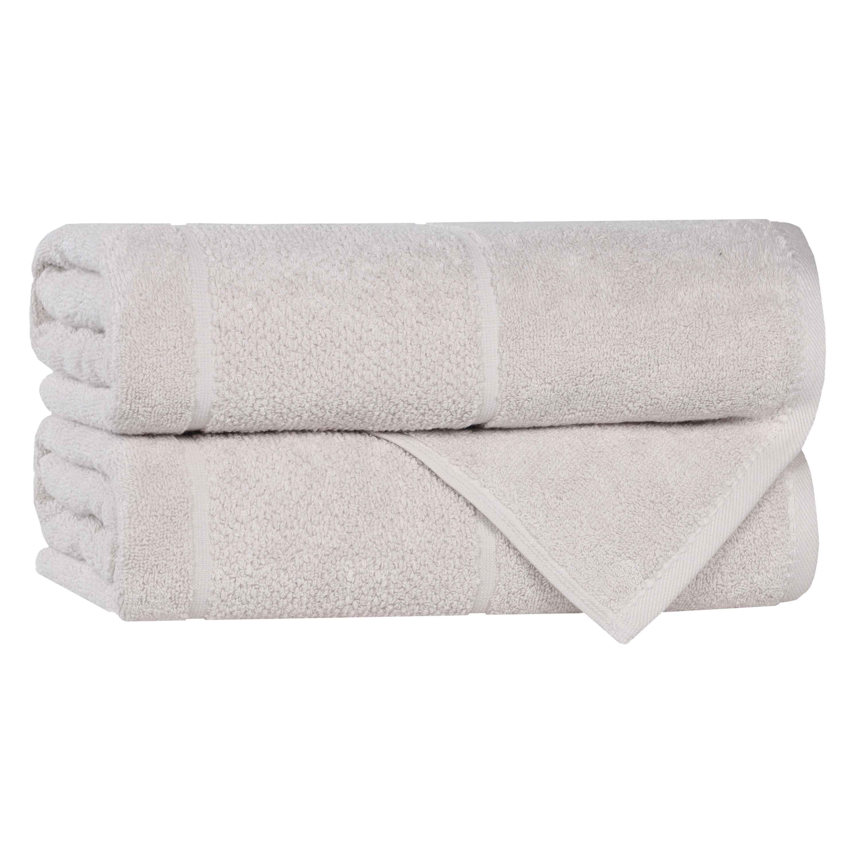 Premium Cotton Bath Towels Set of 2 - Ultra Soft & Absorbent Broad Border Luxury Towels for Spa, Gym, Beach & Home Use