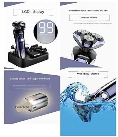 5-in-1 Electric Razor for Men - Rotary Shaver, Beard Trimmer, Nose Hair Trimmer, Wet & Dry Shaving - Perfect Gift for Dad, Husband & Boyfriend - Ideal for Travel, Home & Gym Use