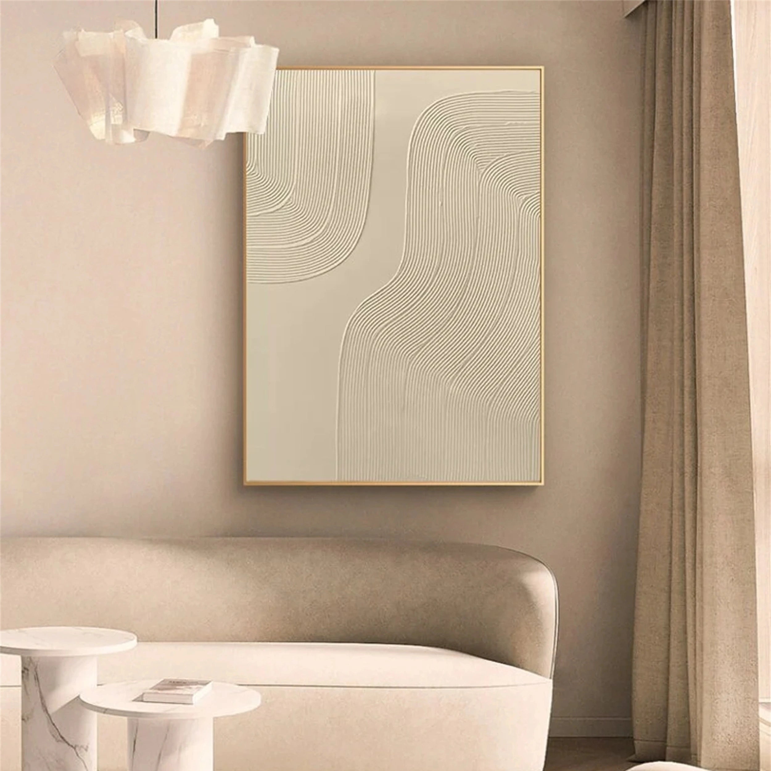 Beige & Brown Abstract Wall Art Canvas Print #BB093 - Modern Home Decor for Living Room, Bedroom & Office