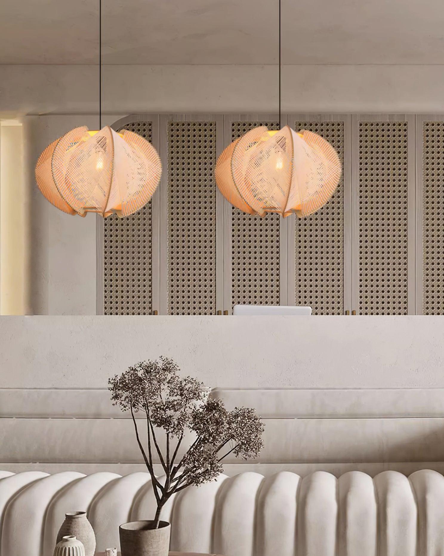 Stylish Java Pendant Light - Modern Handmade Rattan Hanging Lamp for Kitchen Island, Dining Room & Bedroom Decor - Perfect Boho Home Lighting Fixture
