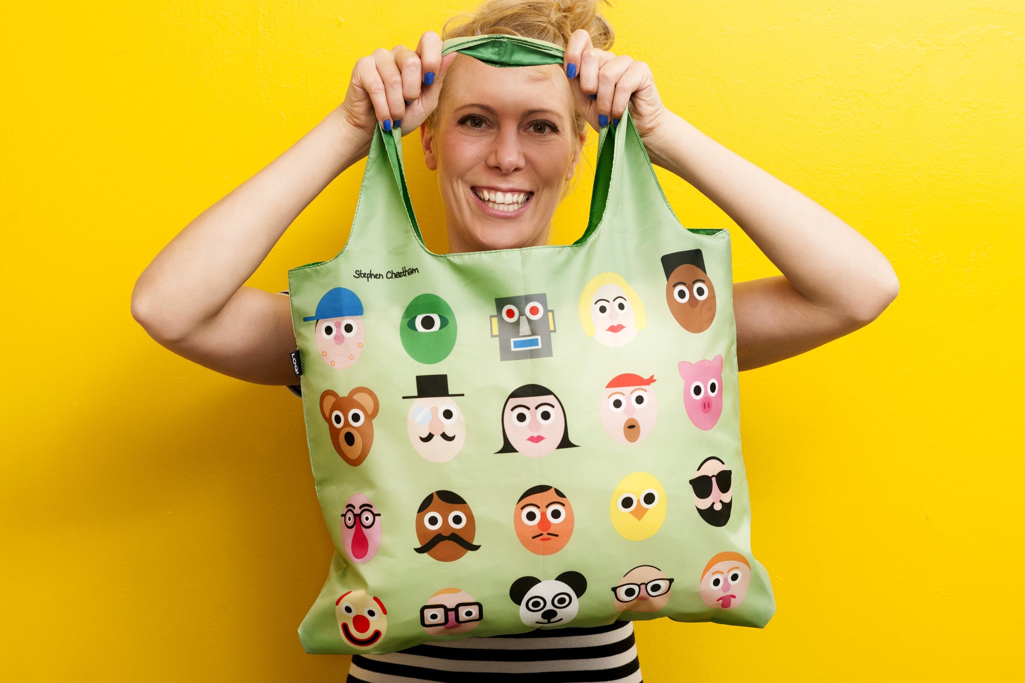 LOQI Artist Collection Tote Bag by Stephen Cheetham - Eco-Friendly Reusable Shopping Bag for Groceries, Beach & Daily Use