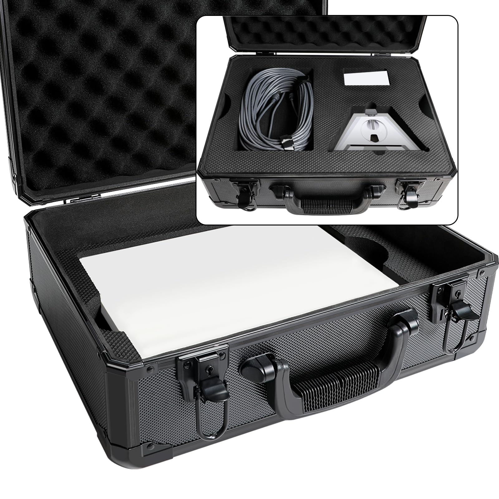 Premium Hard Travel Case for Starlink Mini Dish - Shockproof Protective Storage with Custom Cut Foam | Perfect for Camping, RV Trips & Outdoor Adventures