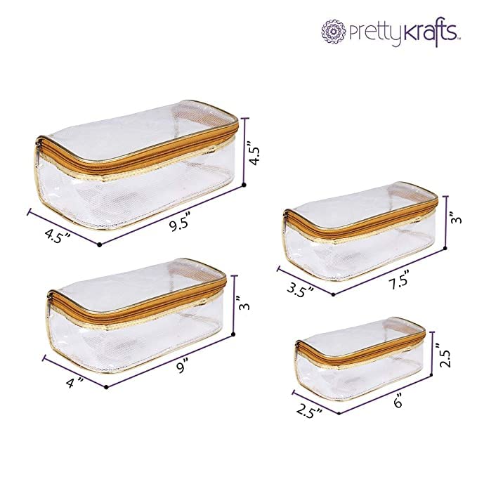 4-Pack Clear Travel Makeup Pouch Set - Waterproof Cosmetic Organizer Bag for Women, Toiletry Storage, Jewelry & Accessories - Perfect for Travel, Gym, and Daily Vanity Organization
