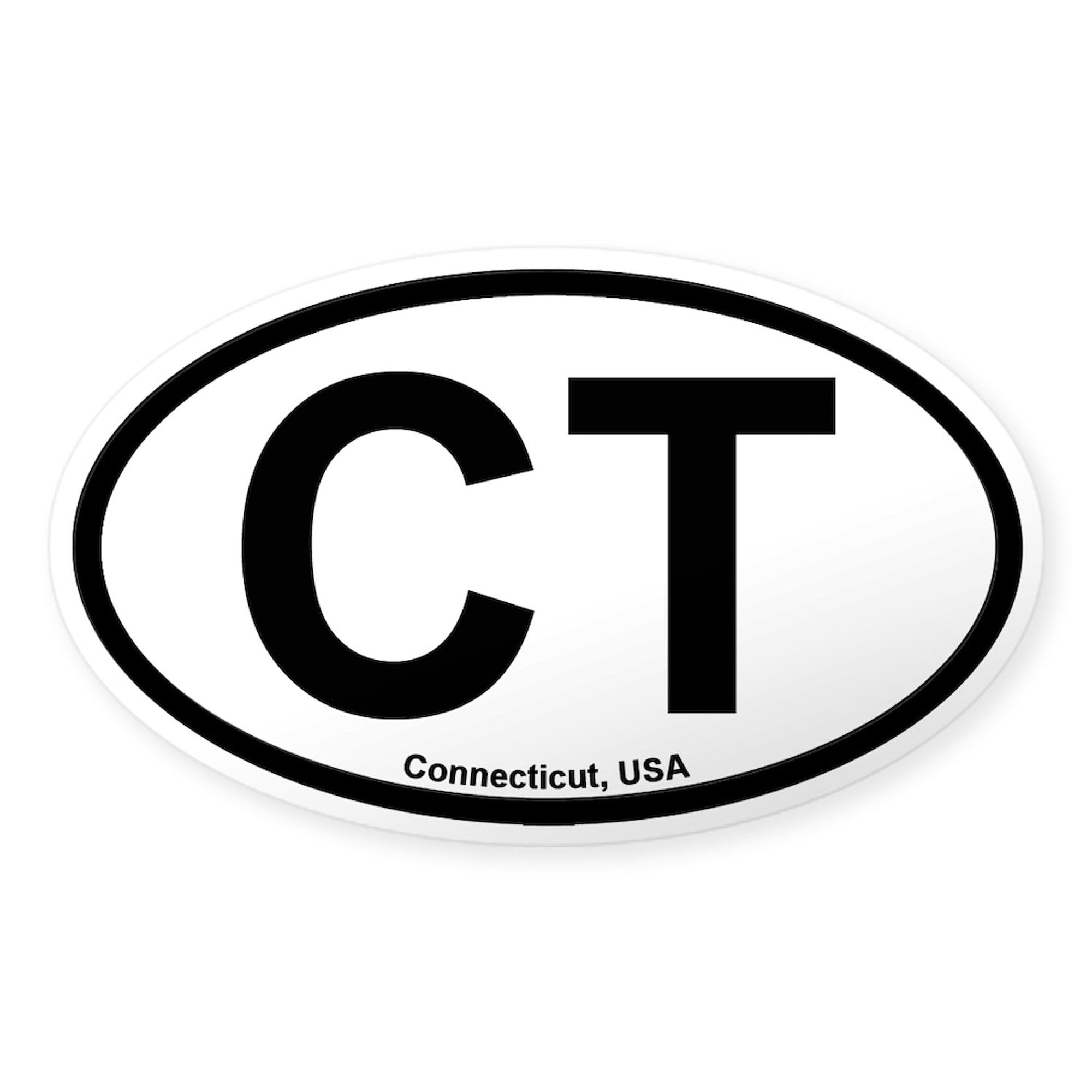 Connecticut Oval Car Bumper Sticker - Decorate Your Vehicle