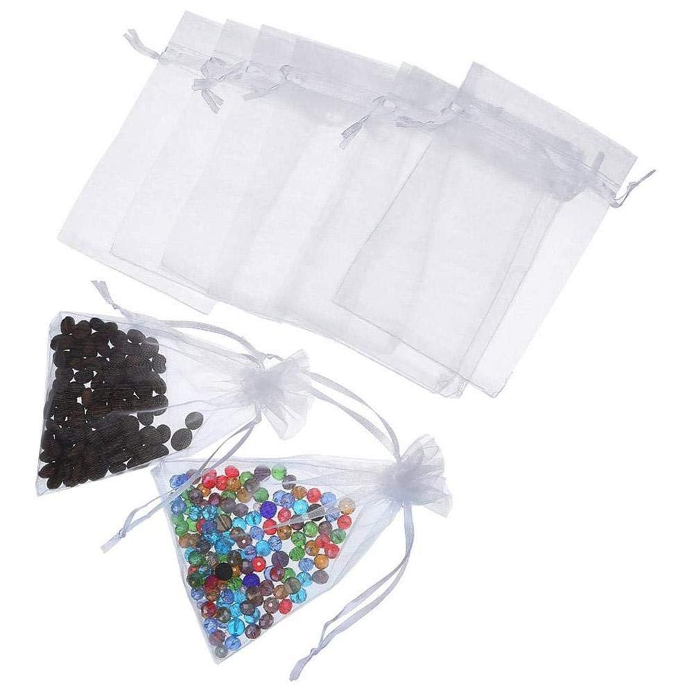 Sheer Organza Bags 4x5 Inch - White Wedding Favor Bags with Drawstring, Jewelry Gift Bags for Parties, Mesh Jewelry Pouches, Festival Gift Bags, Candy Bags - Pack of 1 | Perfect for Weddings, Bridal Showers, Baby Showers & Birthday Parties