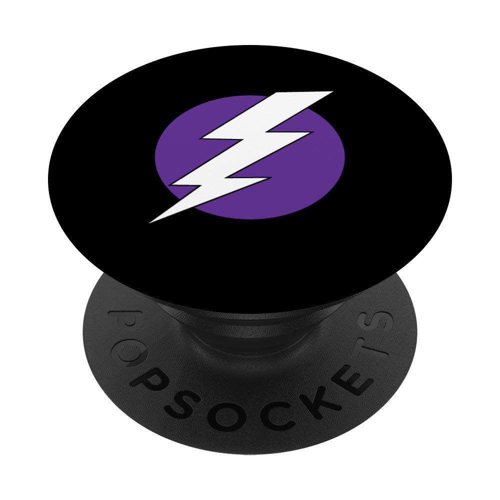 White Lightning Bolt PopSockets - Phone Grip & Stand for iPhone, Samsung, Tablets - Perfect for Gaming, Selfies, and Hands-Free Viewing