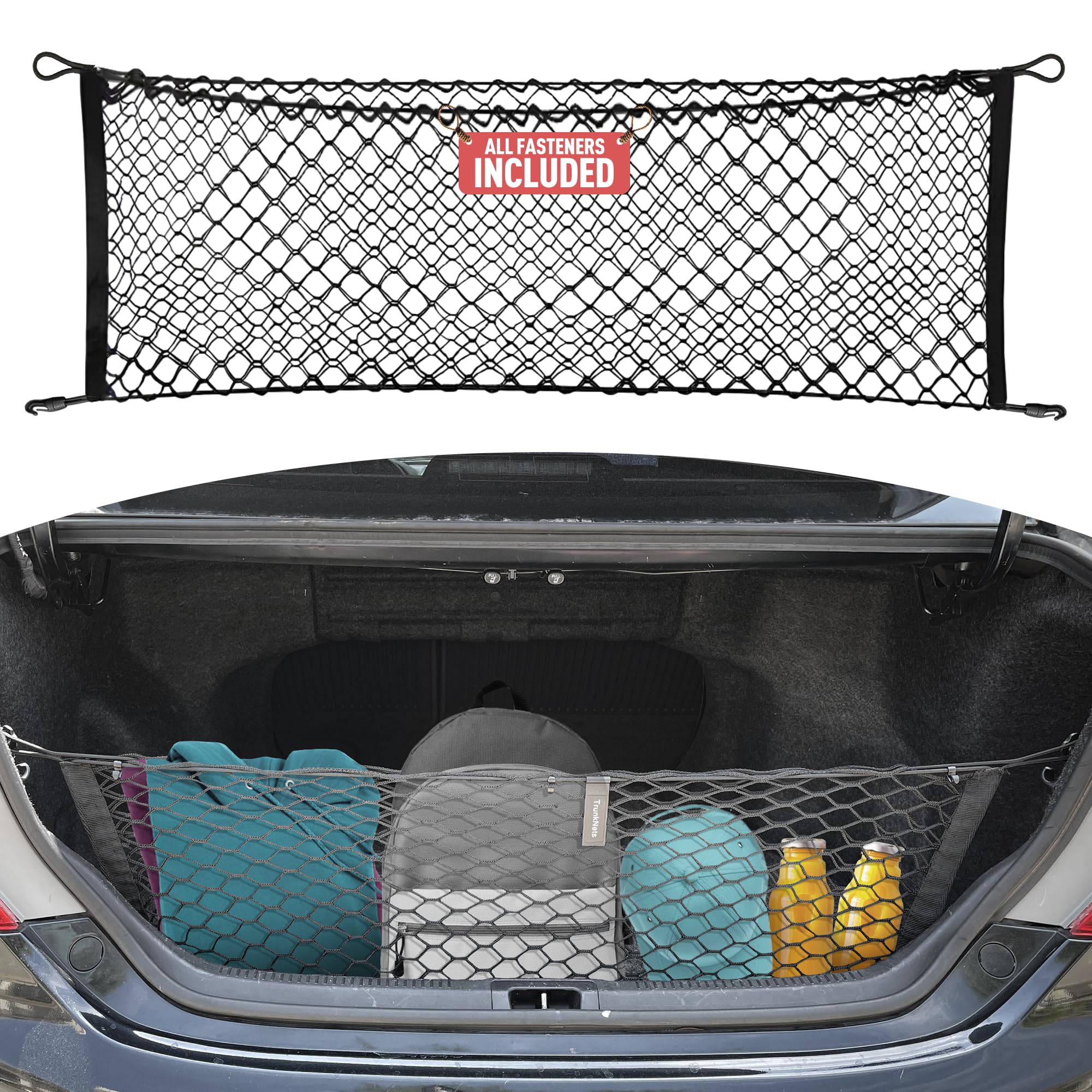 Premium Envelope Style Trunk Mesh Cargo Net for Toyota Camry 2012-2017 | Durable Car Storage Organizer | Universal Pickup Truck Bed Net | Perfect for Road Trips, Camping & Outdoor Adventures
