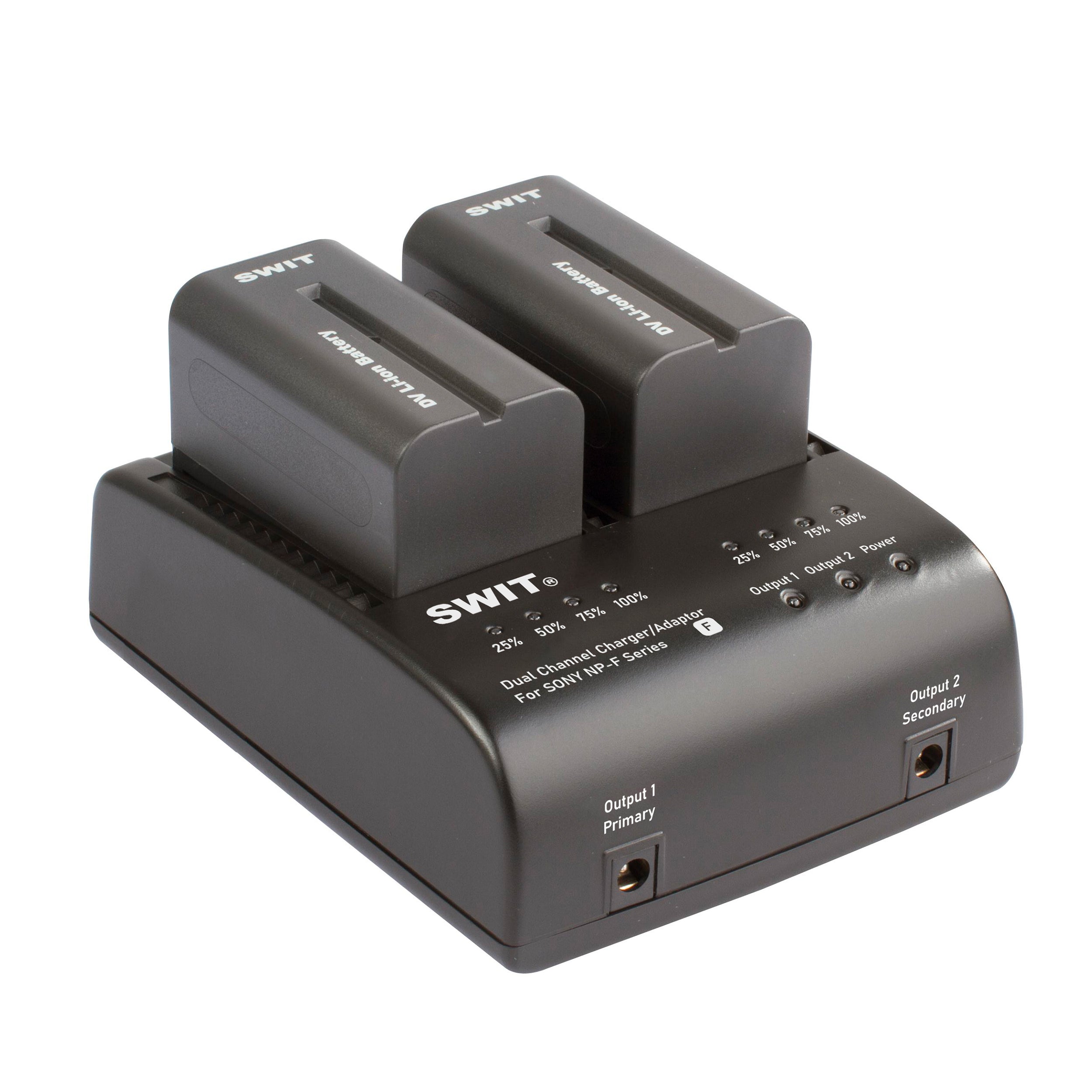 SWIT S 3602F 2x2A DV Charger for Sony NP-F Series Batteries - Compatible with NP-F970, NP-F960, NP-F750, NP-F550 - Fast Dual USB Charging for Cameras, Camcorders & Video Equipment - Perfect for Photography, Videography & Professional Film Production