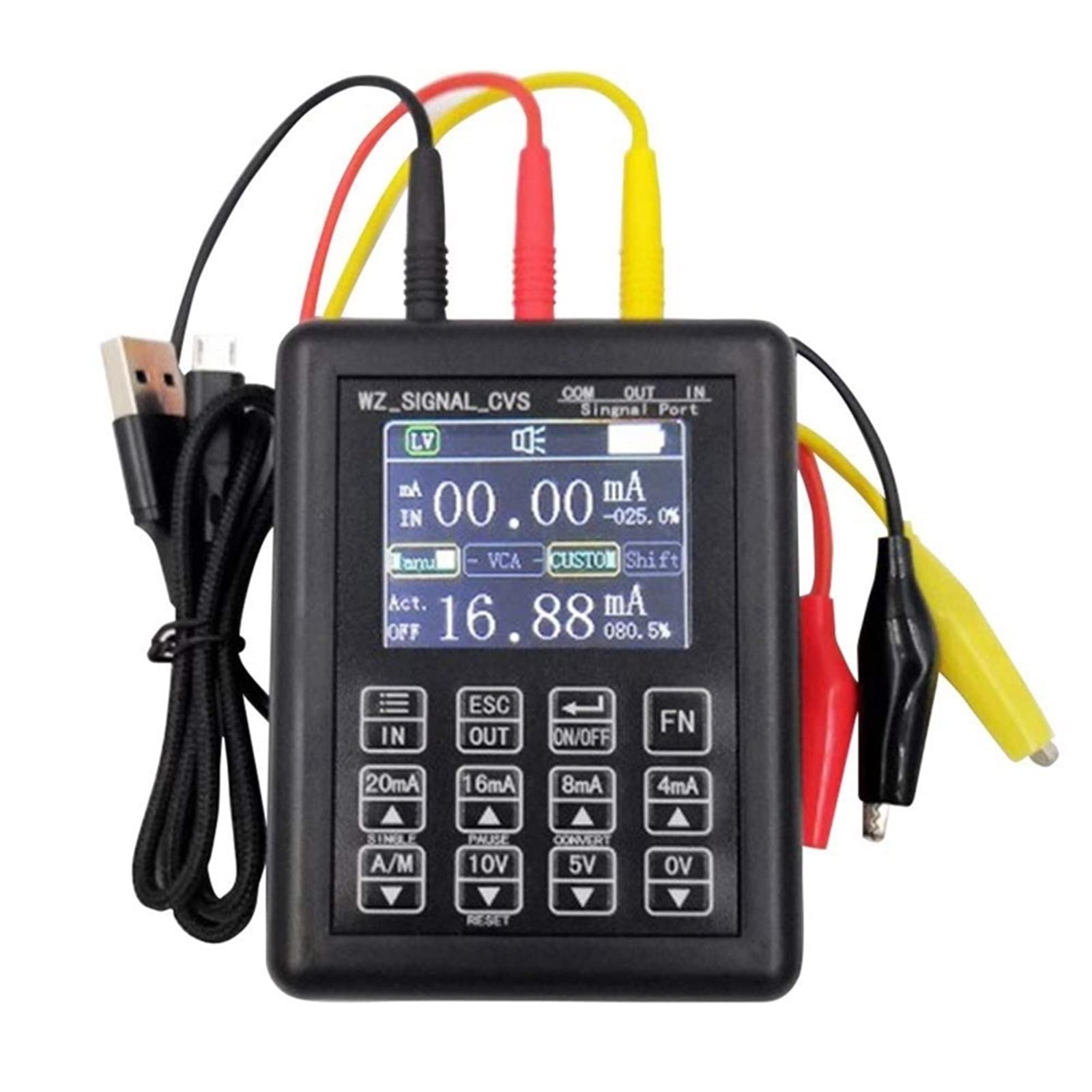 Portable Mini 4-20mA 0-10V Adjustable Signal Generator - Process Control Calibrator, Constant Current Source & 0-20mA Simulator (Black) - Ideal for Industrial Automation, HVAC Testing & Electrical Engineering Projects