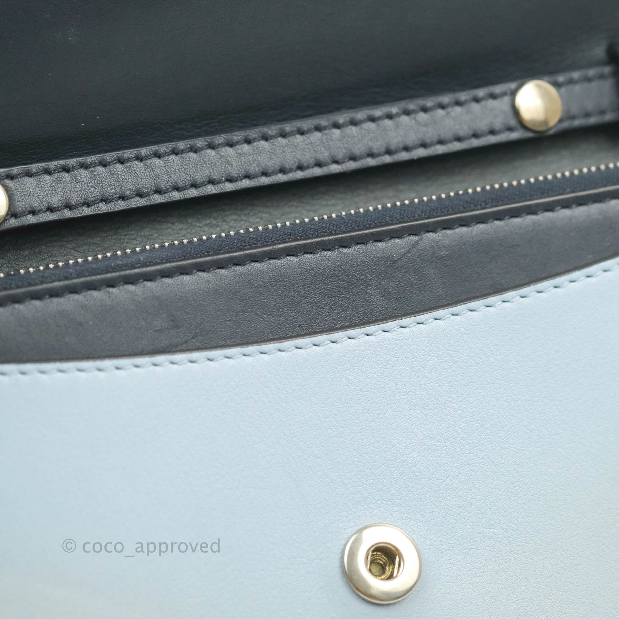 Celine Pocket Envelope Wallet on Chain Crossbody Bag - Blue, Green & Navy with Silver Hardware | Perfect for Evening Events, Date Nights & Travel Accessories