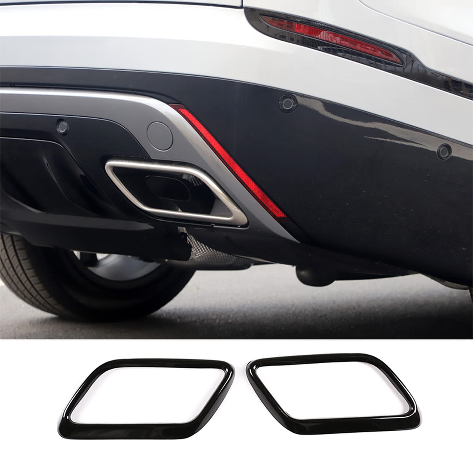 Stainless Steel Exhaust Pipe Cover Trim for Land Rover Range Rover Velar 2017-2021 - Durable Muffler Tail Pipe Frame Accessory for Off-Road & City Driving