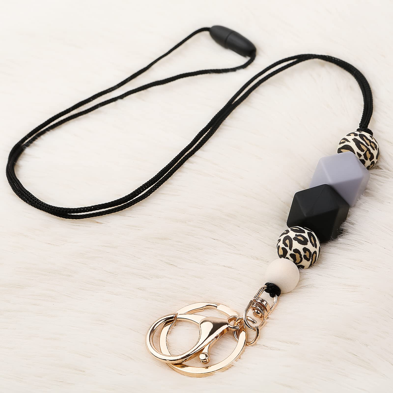 3PCS Beaded Breakaway Lanyards for ID Badges & Keys - Fashion Nurse Necklace for Women, Office & School Use