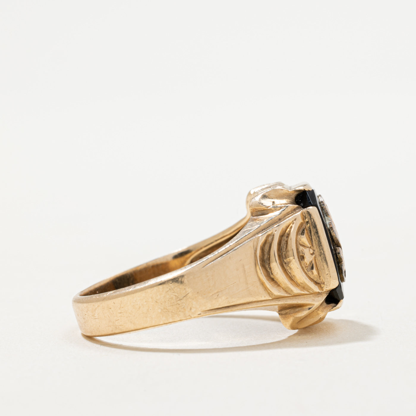 10K Gold Onyx 'S' Initial Ring - 2.00ct Genuine Onyx Stone - Size 10 - Elegant Personalized Jewelry Gift for Women - Perfect for Birthdays, Anniversaries & Special Occasions