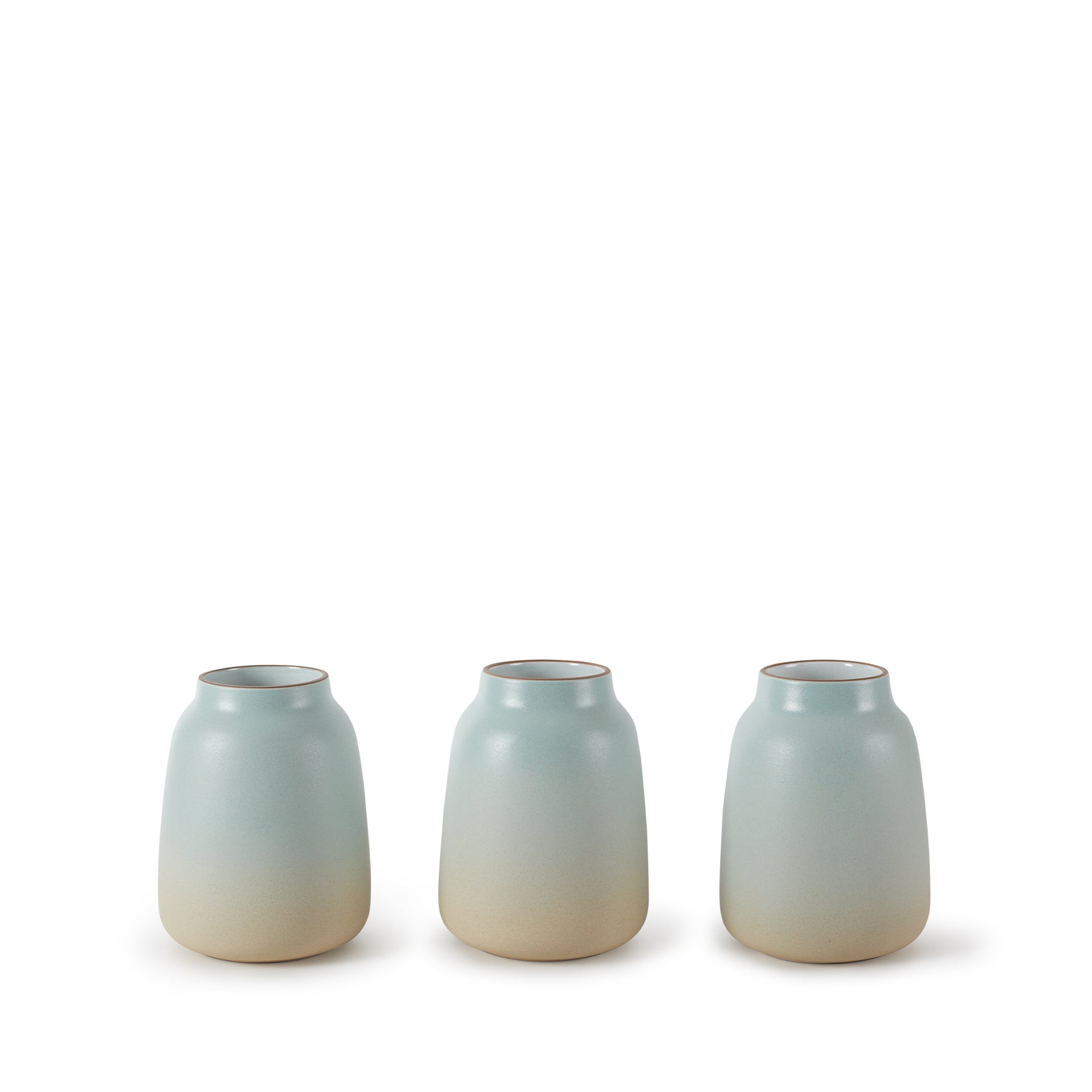 Aqua and Barley Wide Vase - Elegant Decorative Ceramic Flower Vase for Home, Office, and Wedding Decor