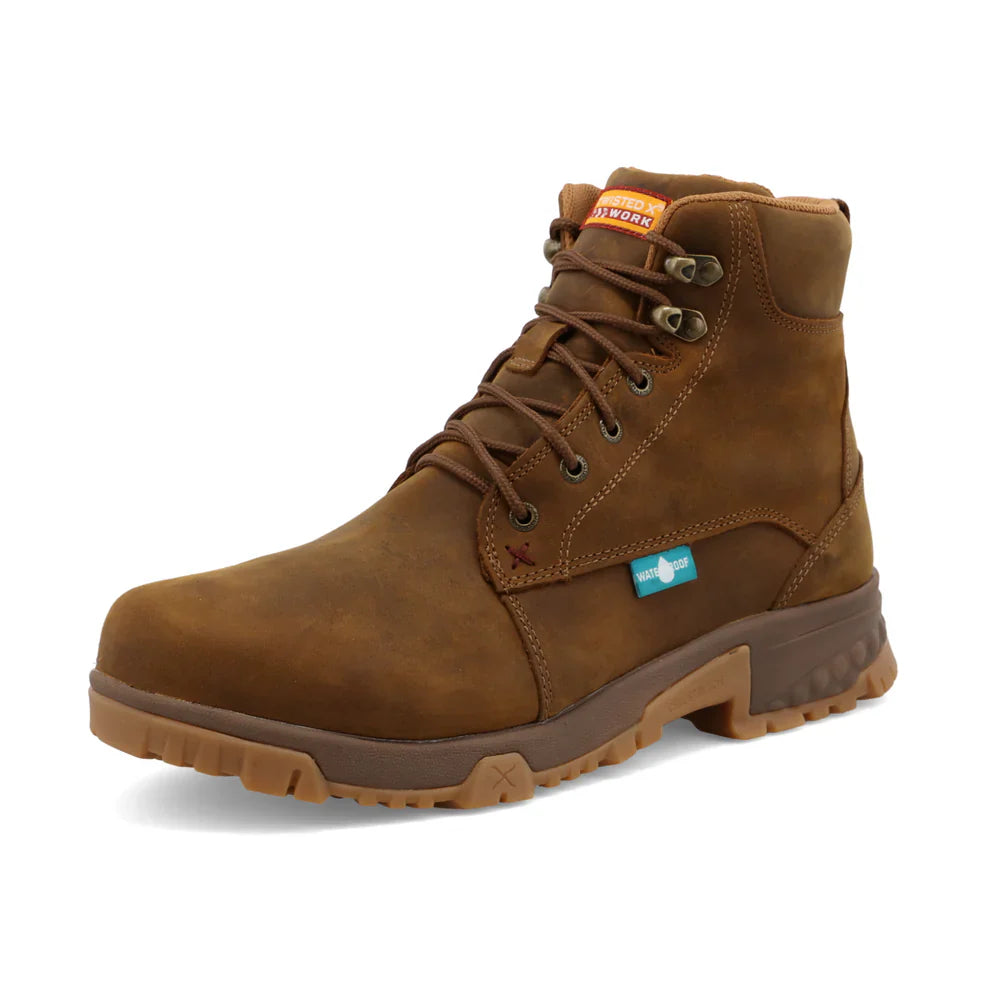 Men's 6-Inch Steel Toe Work Boots - Waterproof & Slip Resistant Safety Shoes for Construction, Hiking & Outdoor Work