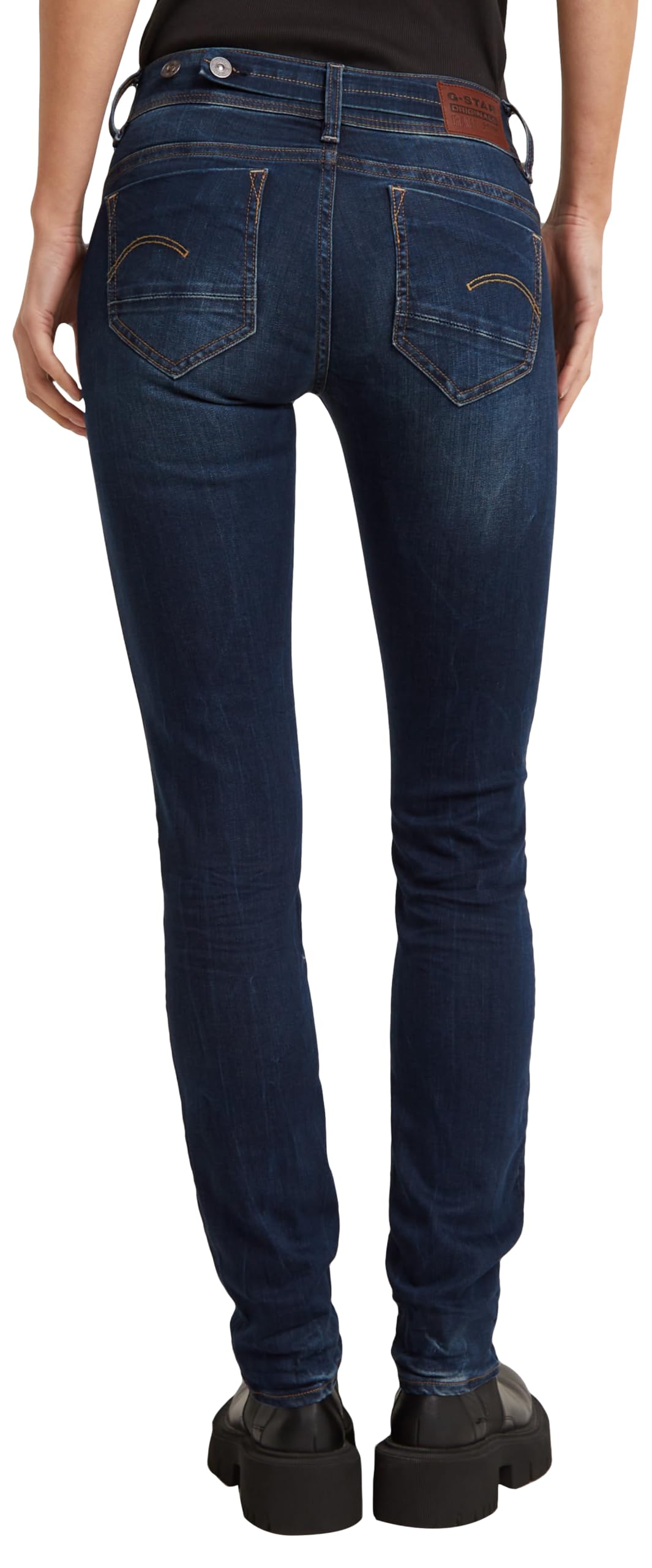 G-STAR RAW Women's Midge Saddle Mid Rise Straight Fit Jeans - Stylish & Comfortable Denim Pants for Casual Wear, Office & Everyday Outfits