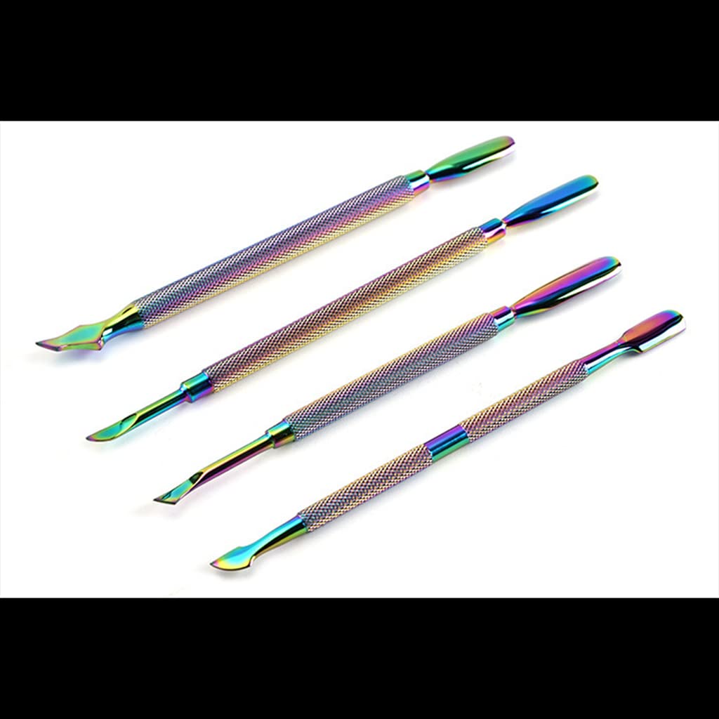 VMS INDIA Stainless Steel 2 Head Cuticle Nail Pusher Trimmer Remover - Professional Manicure Pedicure Tool for Salon & Home Use - Perfect for Nail Care, Grooming & DIY Beauty Treatments