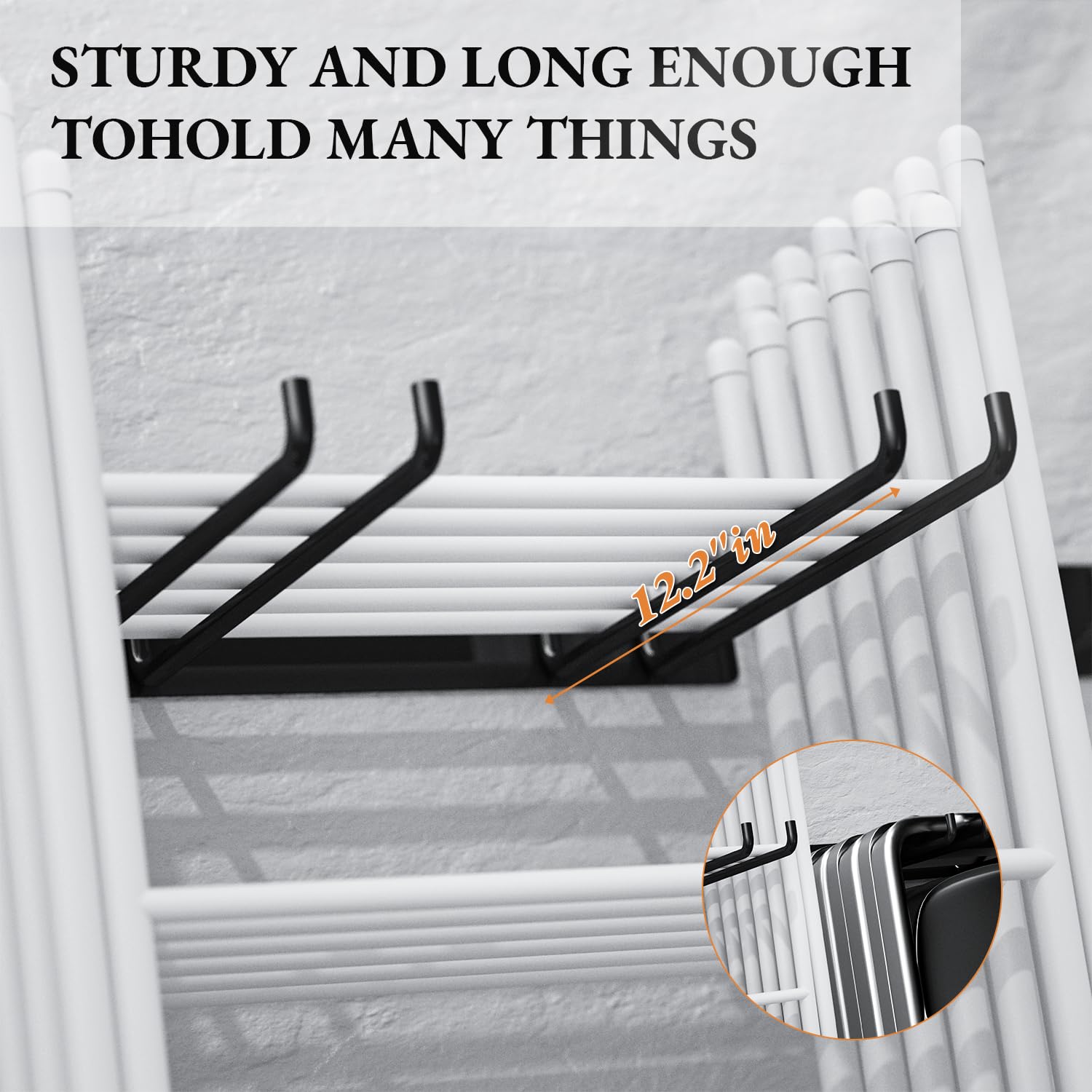 Heavy Duty Wall Mount Folding Chair Storage Hooks - 2 Pack, 240 lbs Capacity, Garage & Patio Organizer for Garden Tools, Beach & Camping Chairs - Perfect for Home, Outdoor & RV Storage Solutions