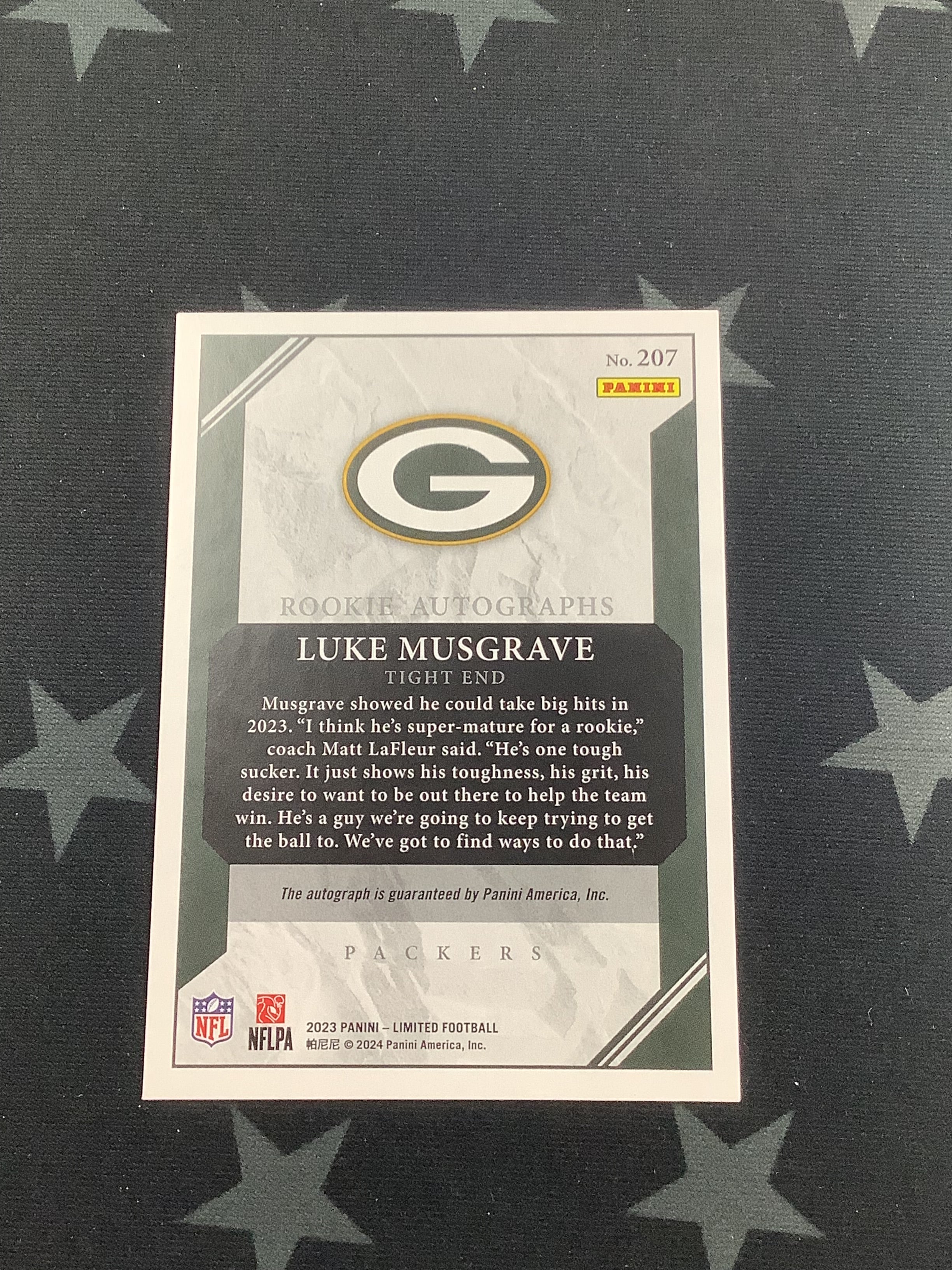 2023 Limited Edition Luke Musgraves Rookie Football Autograph Card #/10 - Rare Collectible for NFL Fans & Sports Memorabilia Enthusiasts - Perfect for Display, Trading, and Investment