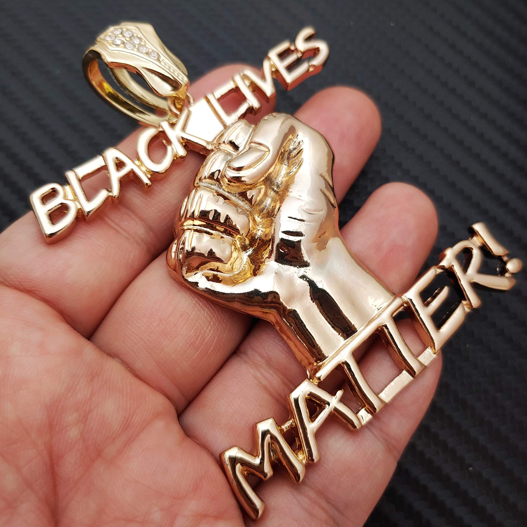 Black Lives Matter Fist Pendant with 16