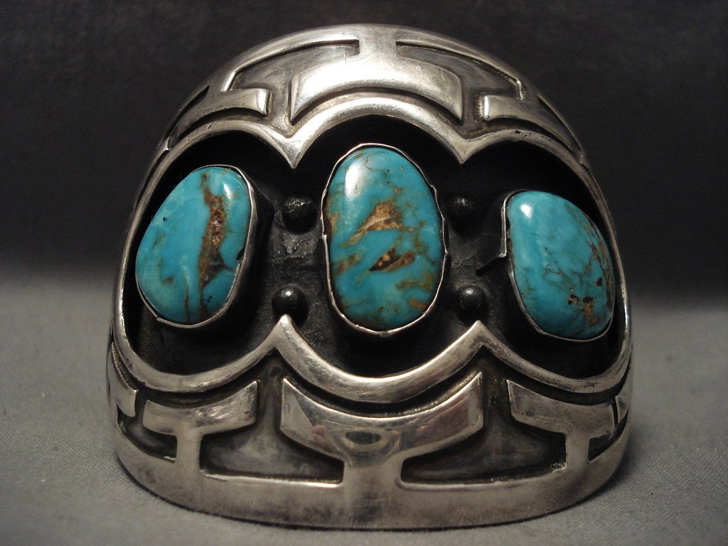 145 Gram Huge Heavy Old Navajo Native American Jewelry Silver Bracelet