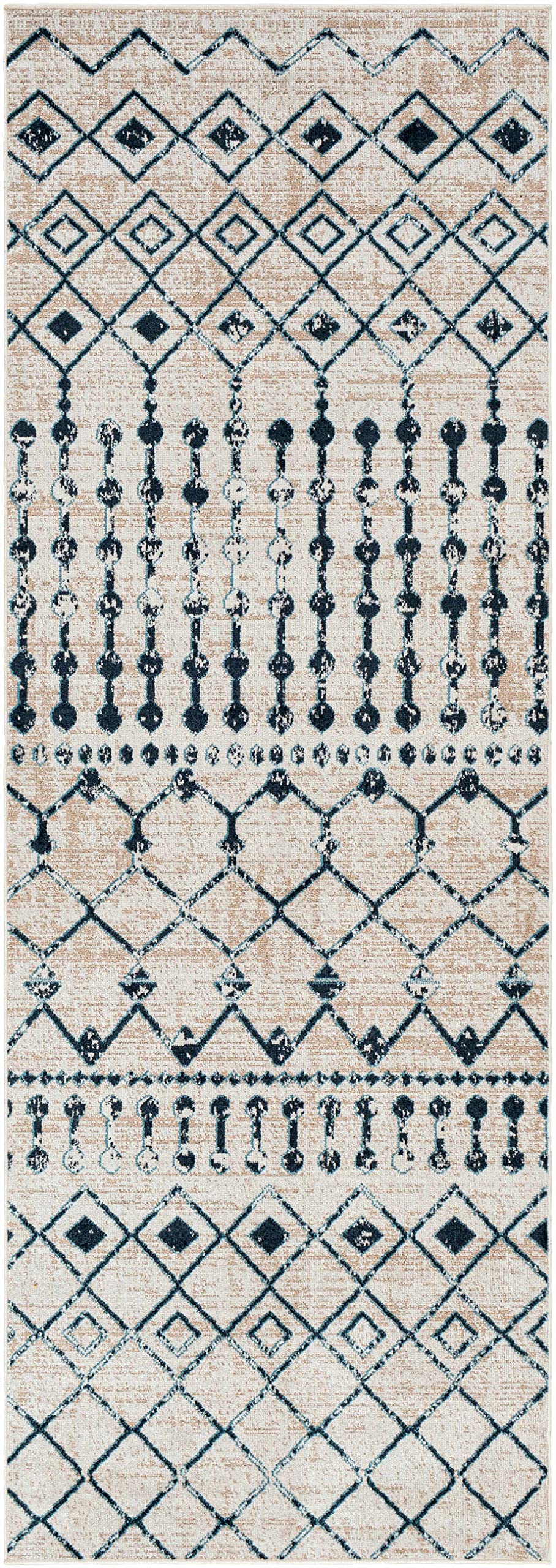 Modderfontein Machine Washable Area Rug - Blue & Beige 7'10