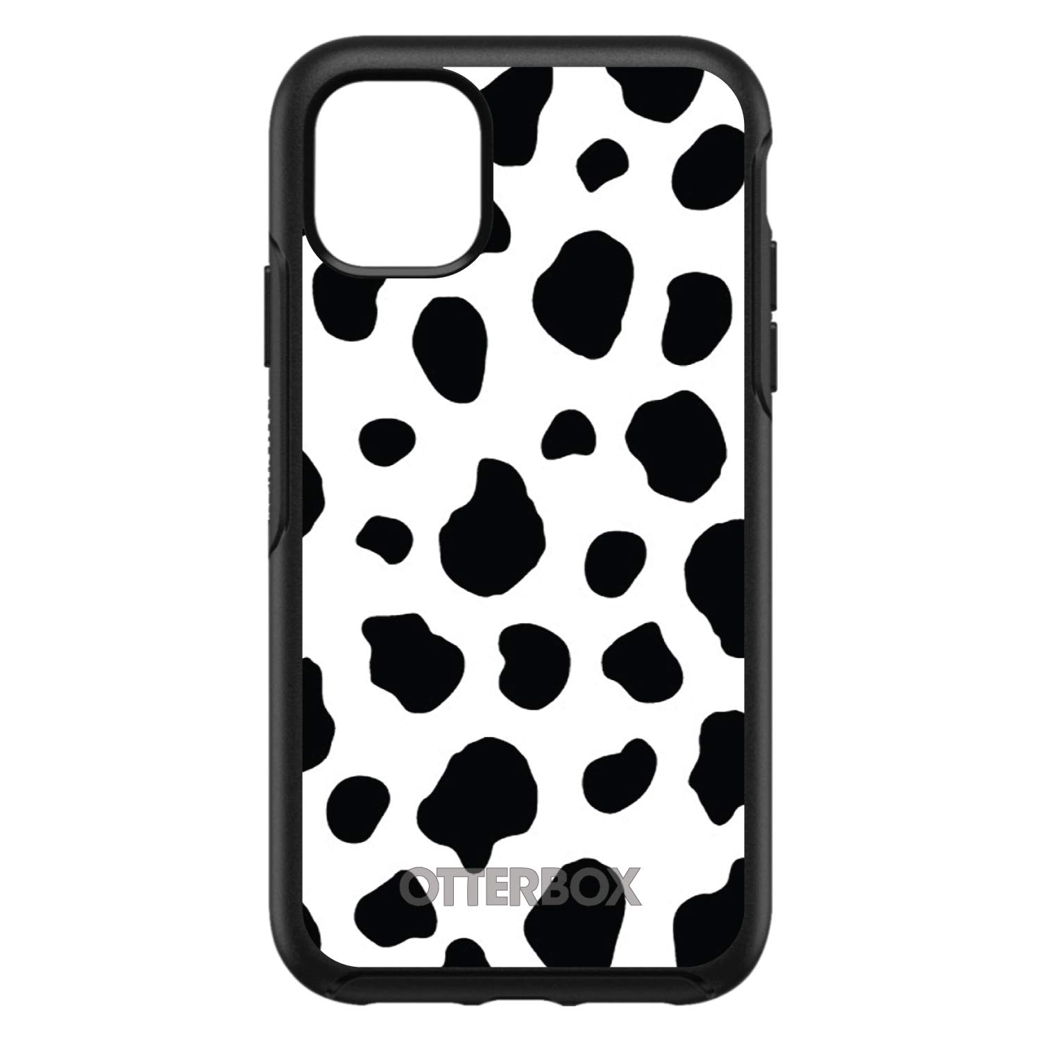 DistinctInk iPhone 12 Pro MAX Case (6.7 Inch) - Durable Protective Cover with Black & White Cow Dalmatian Spots Animal Print Design - Slim Fit Shockproof Replacement for OtterBox Symmetry - Perfect for Work, Travel & Everyday Use