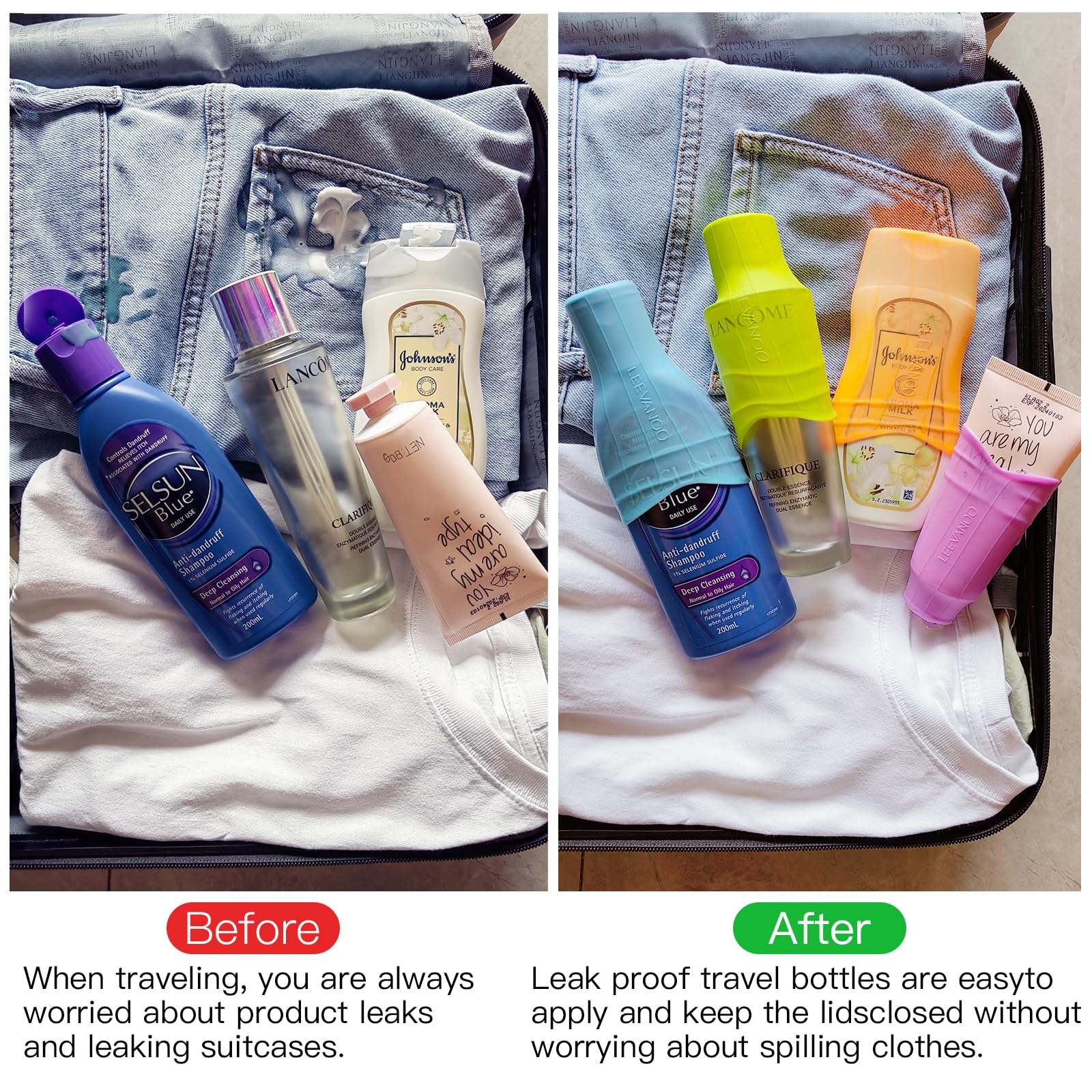 16 Pack Silicone Leak Proof Travel Toiletry Sleeves - Reusable Elastic Cosmetic Organizer for Women | Perfect for Airplane Carry-on, Gym Bag & Vacation Essentials Storage