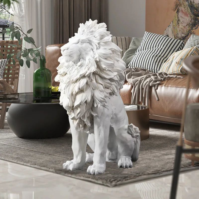 Large Lion Statue Sculpture - Handcrafted Art Decor for Home, Garden & Office | Premium Lion Figurine for Indoor & Outdoor Decoration