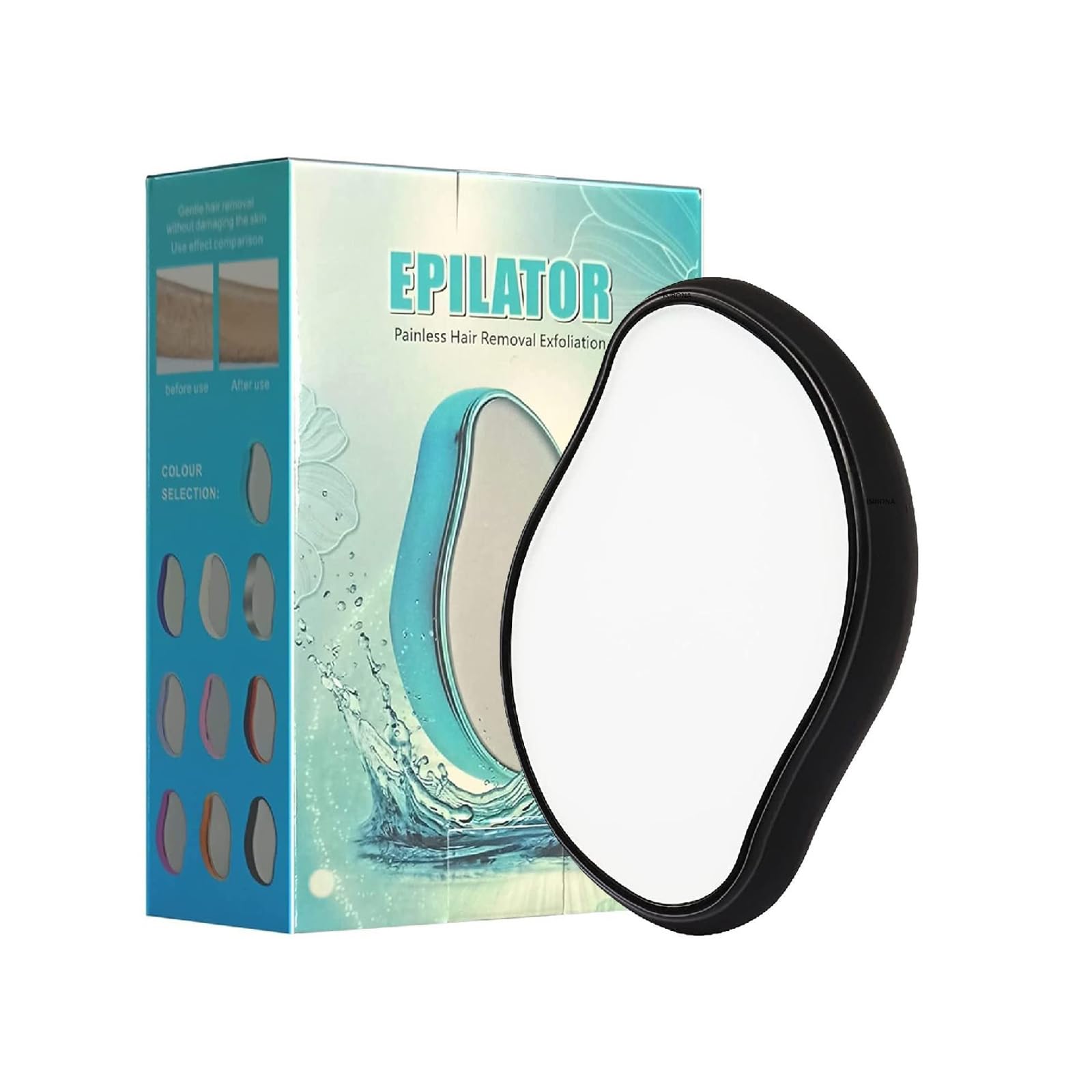 LANELLIE Crystal Hair Eraser for Women & Men - Painless Exfoliation & Hair Removal Tool for Arms, Legs, Back | Washable Nano Hair Remover | Perfect for Smooth Skin at Home, Salon & Travel