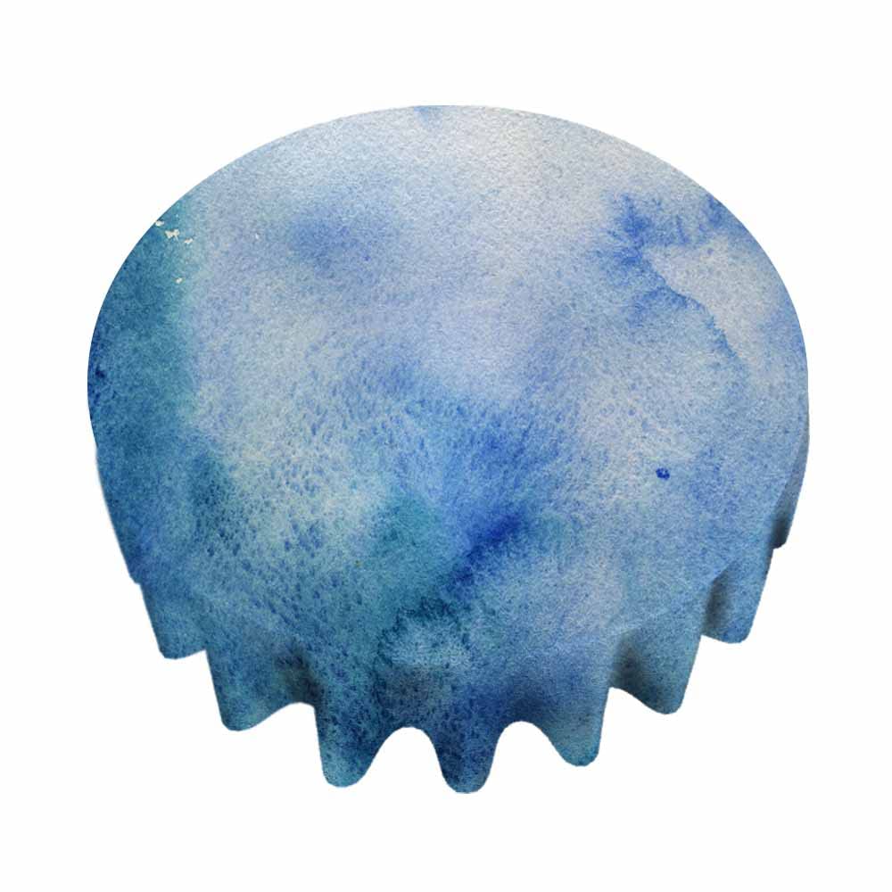 60 Inch Ombre Tablecloth Round - Delicate Blue Watercolor Design for Kitchen, Dining, Party & Picnic | Waterproof & Wrinkle-Resistant Table Cover for Indoor & Outdoor Use