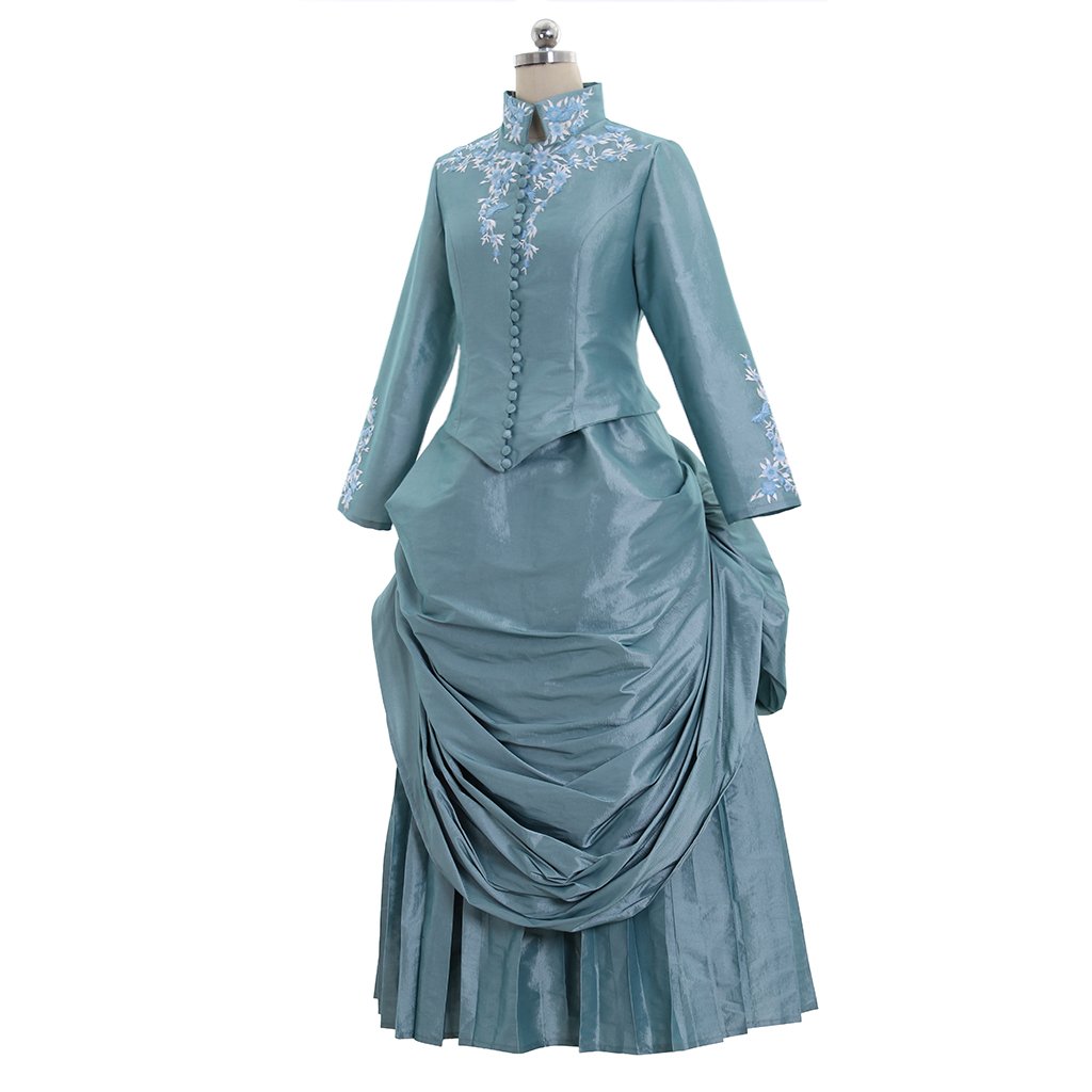 Steampunk Victorian Gothic Cosplay Costume for Women | Elegant Bustle Gown Dress with Lace Details | Perfect for Halloween, Renaissance Fairs & Themed Parties