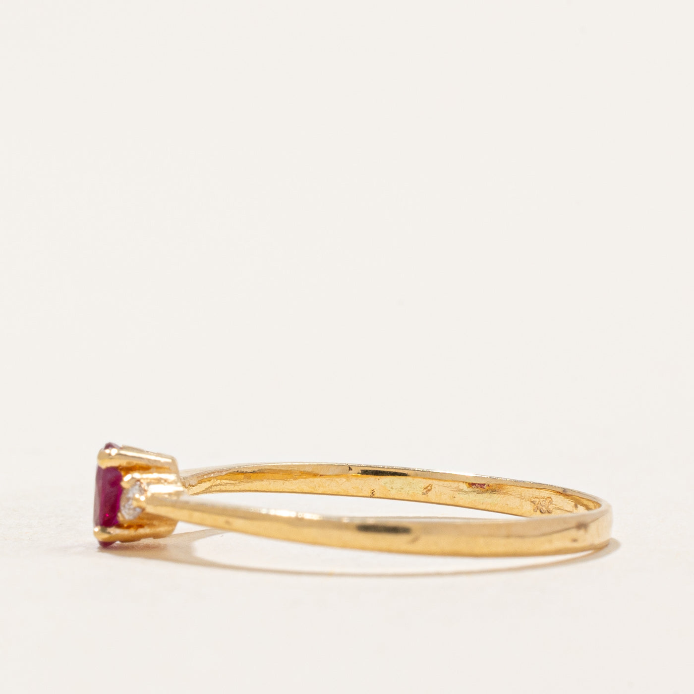 0.20ct Ruby & Diamond Ring | 0.03ctw | Size 5.25 | Elegant Jewelry for Women, Perfect for Engagement, Anniversary & Special Occasions