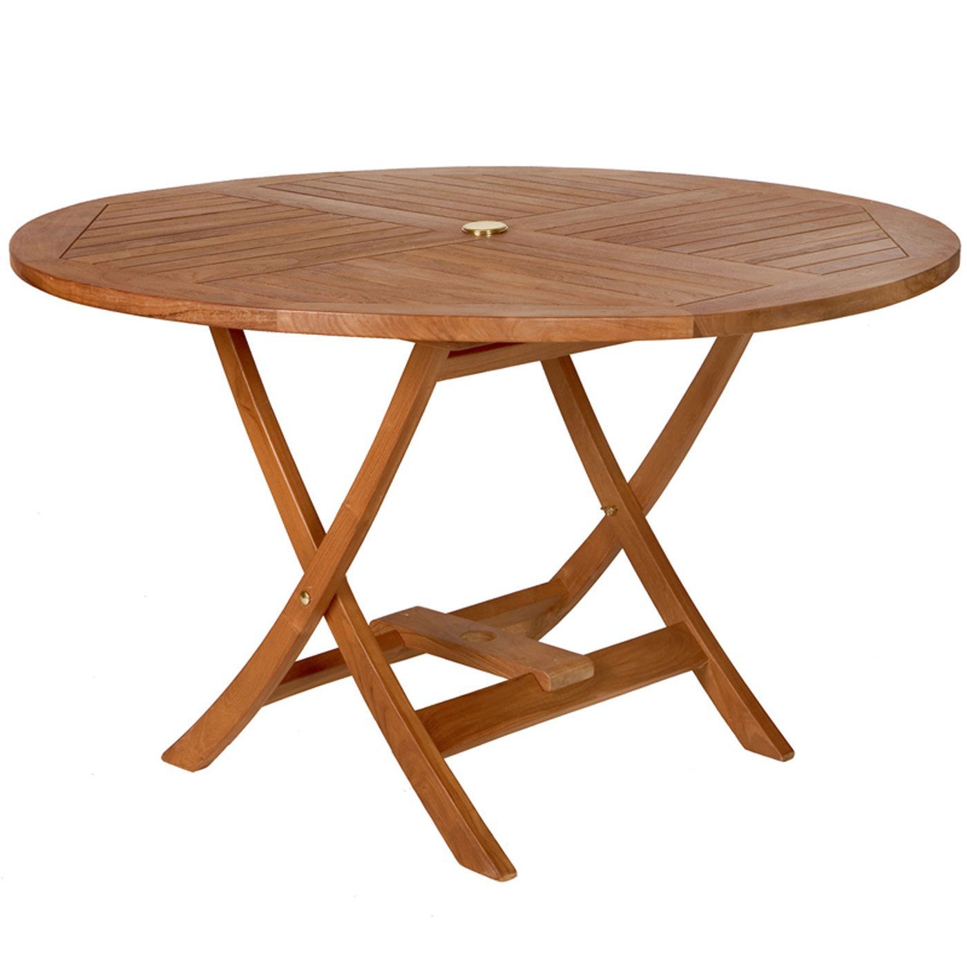 Premium Teak and Cedar Round Table - Natural Wood Outdoor Dining Table for Patio, Garden, and Backyard Entertaining - Rustic Farmhouse Style