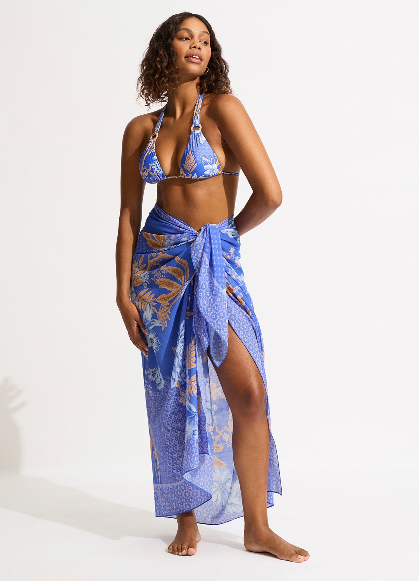 Eden Sarong Azure - Lightweight & Stylish Beach Cover-Up for Women - Perfect for Swimming, Vacation, and Summer Outfits