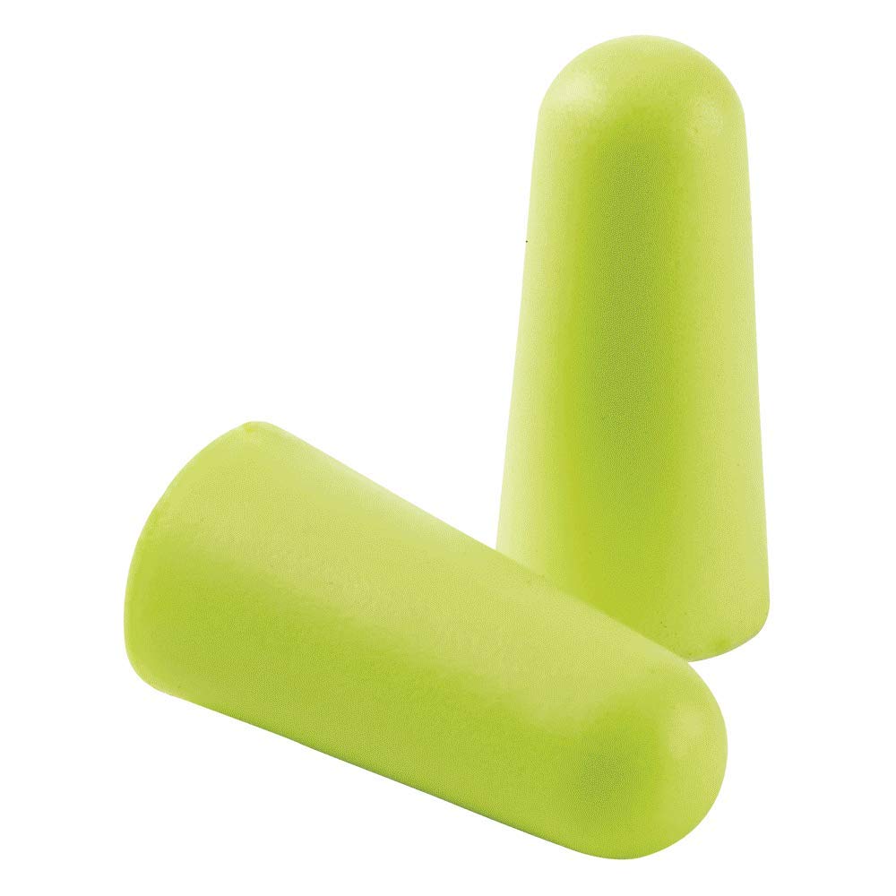 Sellstrom Disposable Uncorded Foam Ear Plugs - 32dB NRR Noise Reduction, Hi-Viz Green (500 Pack) - Ideal for Construction, Manufacturing, and Loud Work Environments