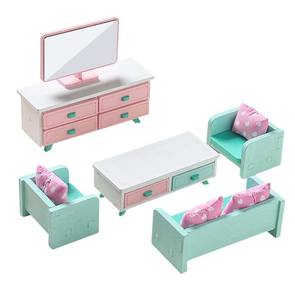 **Ikasus Miniature Wooden Dollhouse Furniture Set - Kitchen, Restaurant, Living Room & Bedroom Accessories | Cute Dollhouse Furnishings & Toy Gift for Kids | Perfect for Playtime, Room Decor & Collectibles**