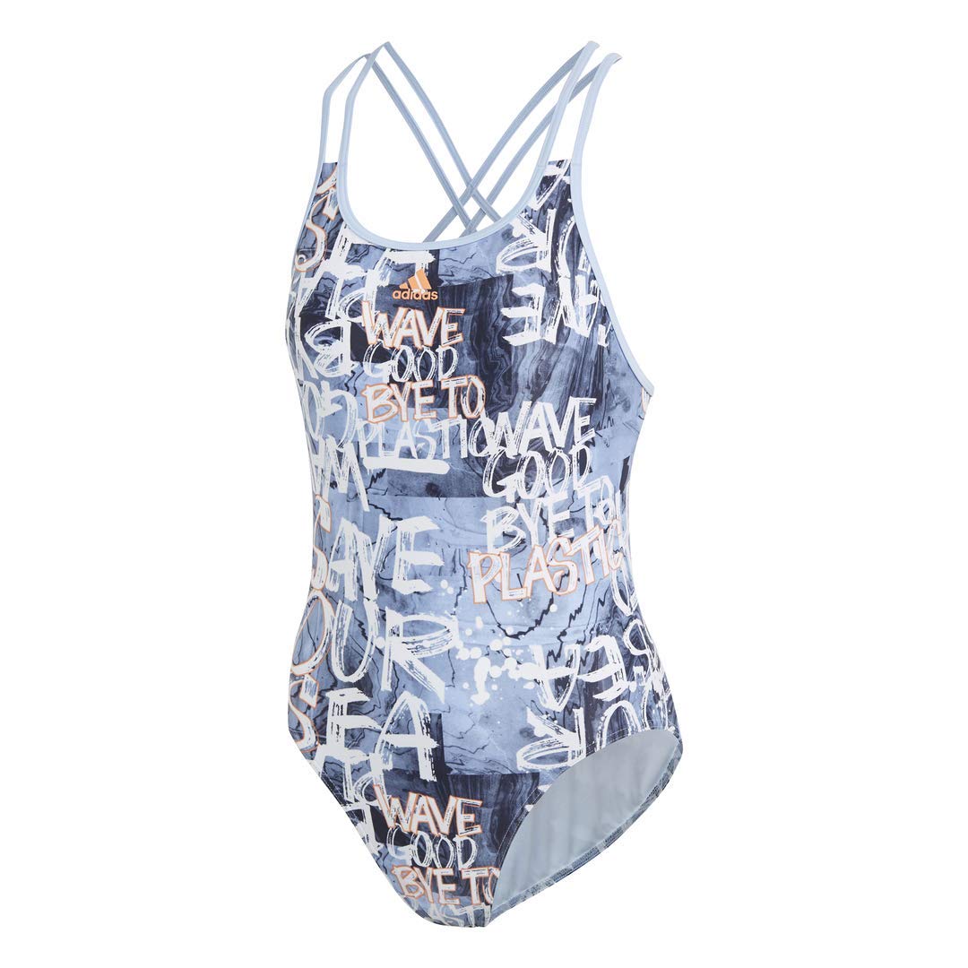 Adidas Women's Fit 1 Piece Swimsuit - Eco-Friendly Parley Ocean Plastic Swimwear for Beach, Pool & Water Sports