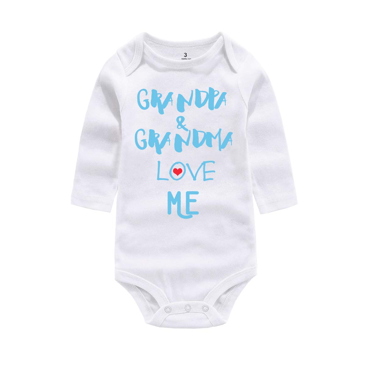 Amberetech Baby Boy & Girl Outfits - Cute 'Grandpa/Grandma/Uncle/Auntie Love Me' Printed Newborn Jumpsuits & Rompers | Perfect for Family Photos, Birthday Gifts & Special Occasions
