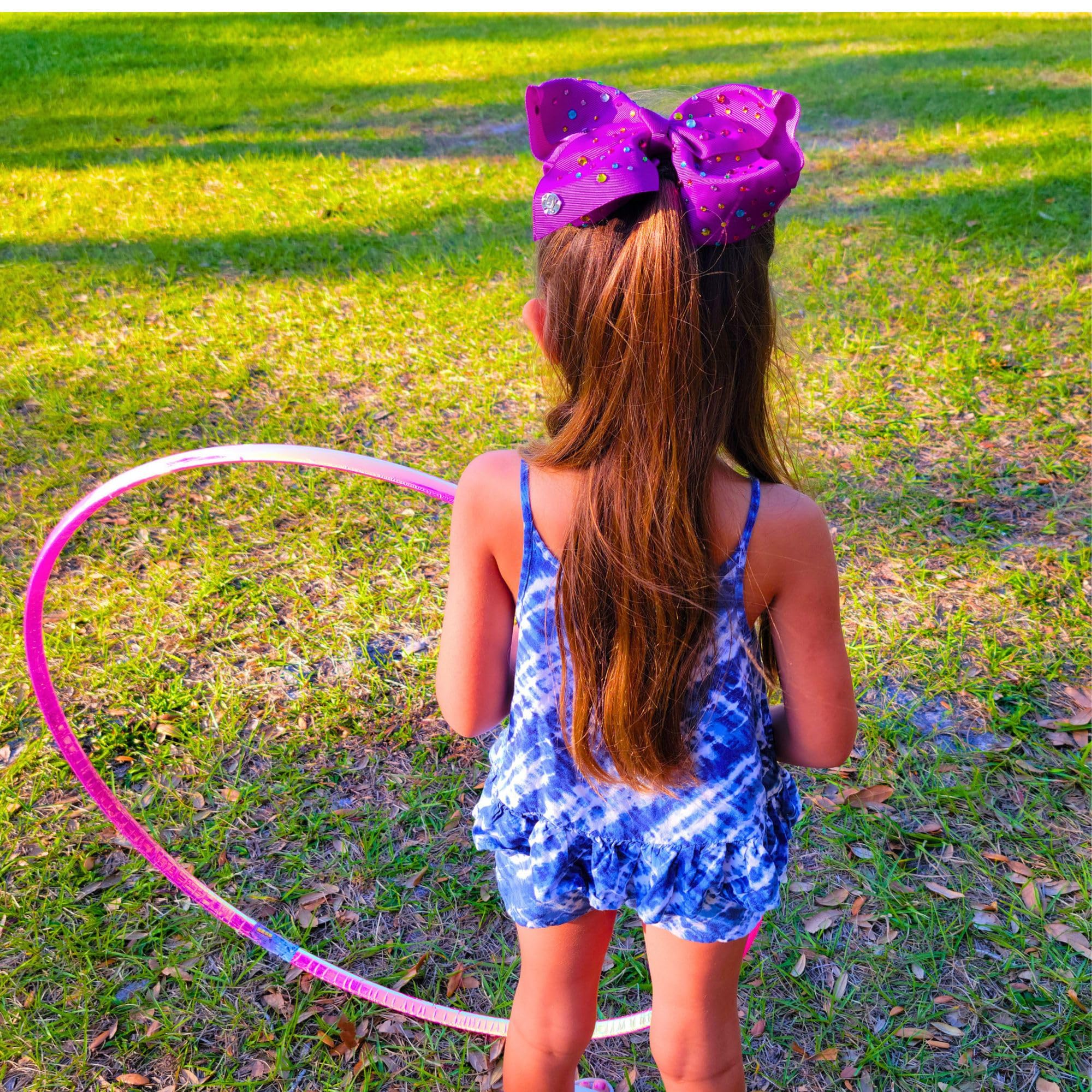 Worldly Finds 8 Inch Jumbo Rhinestone Hair Bows - 4 Pack Sparkly Cheer Bows for Girls | Fashion Hair Accessories for Cheerleading, Dance, Pageants & Special Occasions