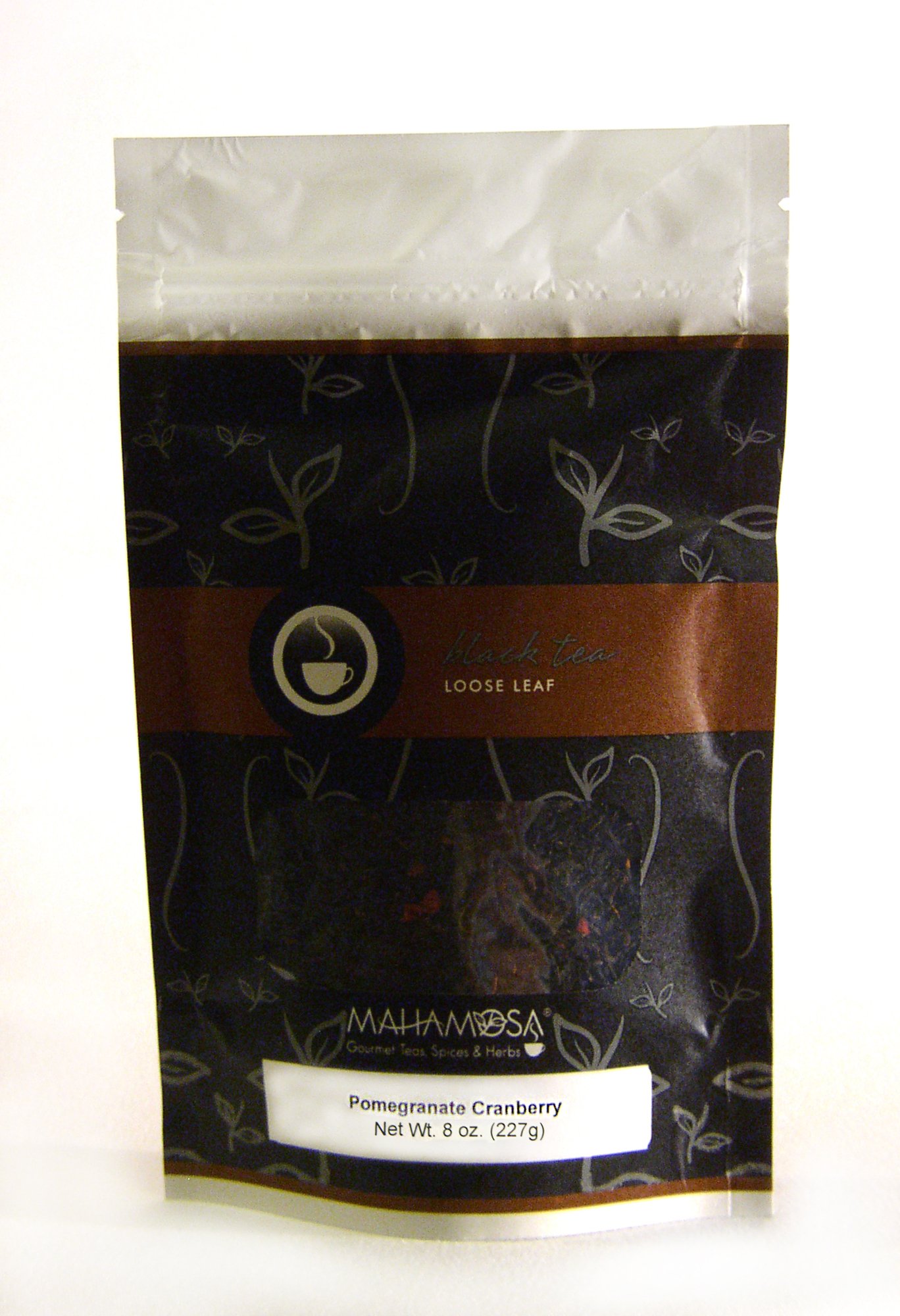 Mahamosa Fruity Black Tea Blend with Stainless Steel Infuser - 8oz Pomegranate Cranberry Black Tea Set (Black Tea, Freeze-Dried Cranberries, Raspberry, Pomegranate, Peony Petals) - Perfect for Afternoon Tea, Gifts & Relaxation