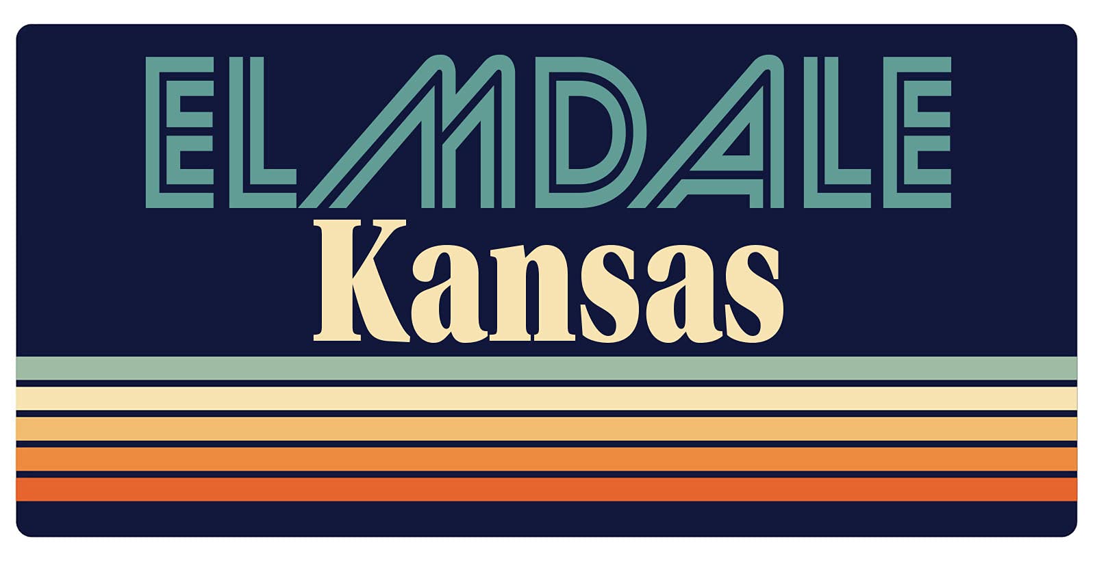 Elmdale Kansas 5 x 2.5-Inch Retro Fridge Magnet - Vintage Souvenir & Decorative Refrigerator Magnet for Home, Office, or Travel Memories